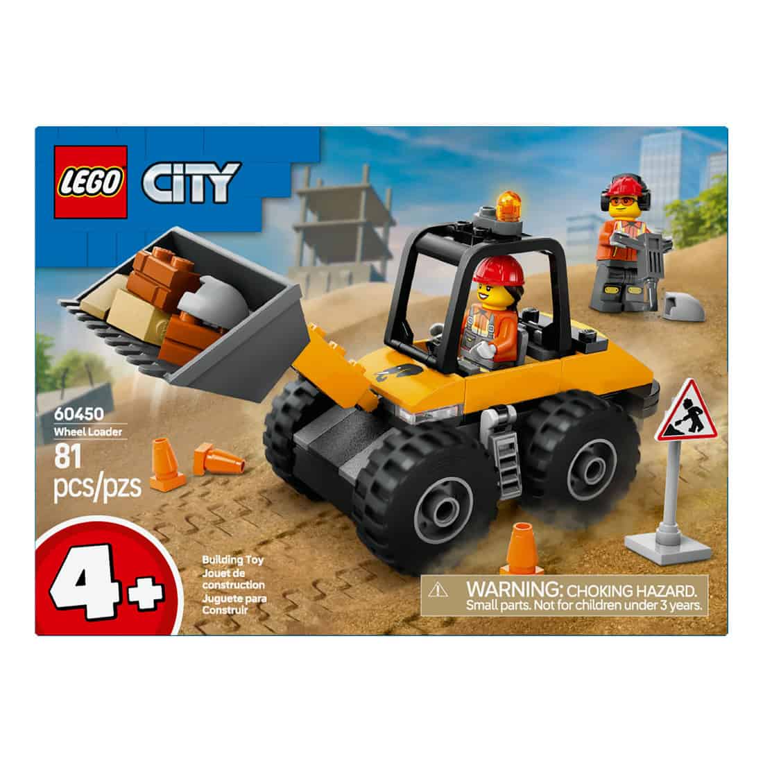 LEGO® City Yellow Construction Wheel Loader, 81 Pieces - Image 3