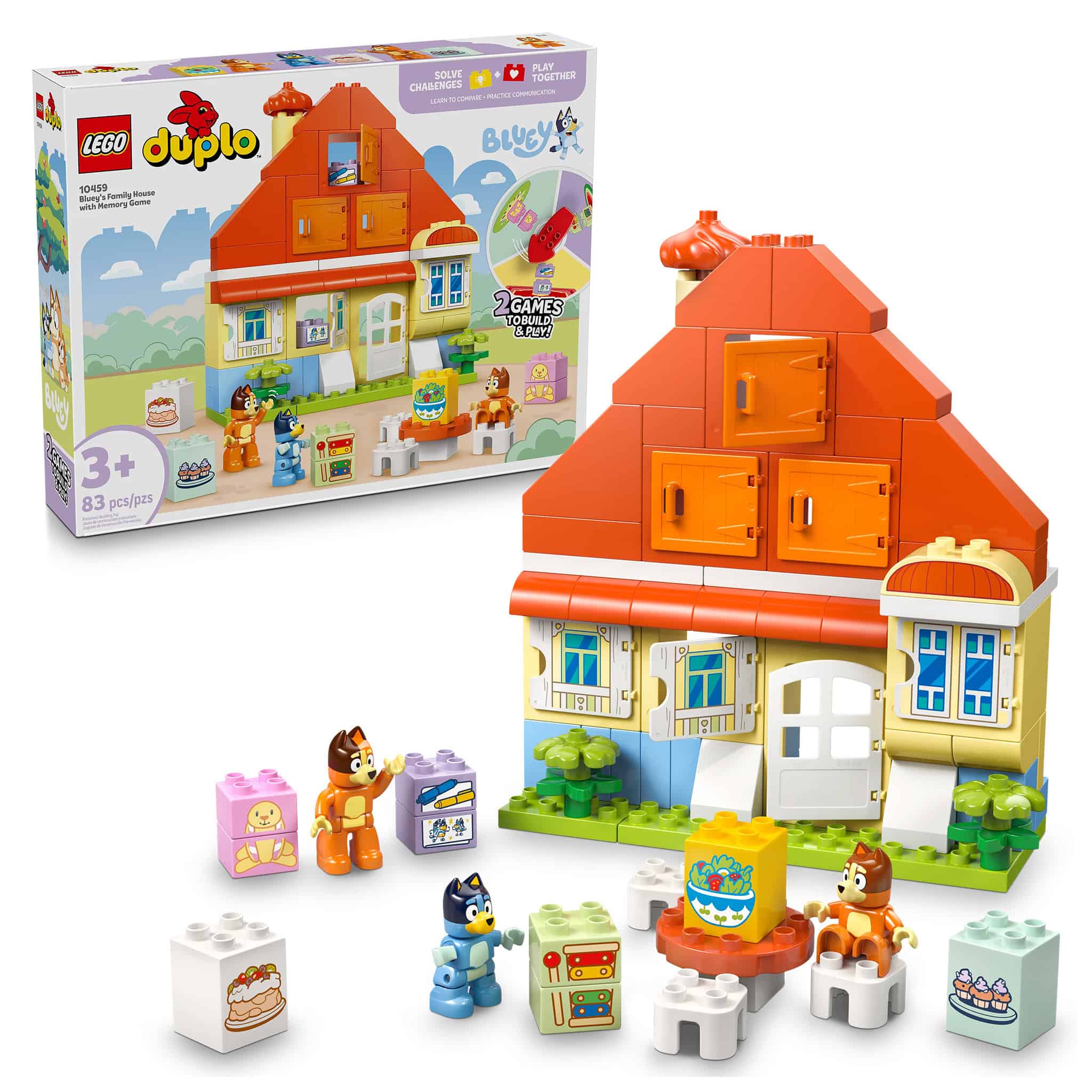 LEGO® DUPLO® Bluey's Family House with Memory Game, 83 Pieces