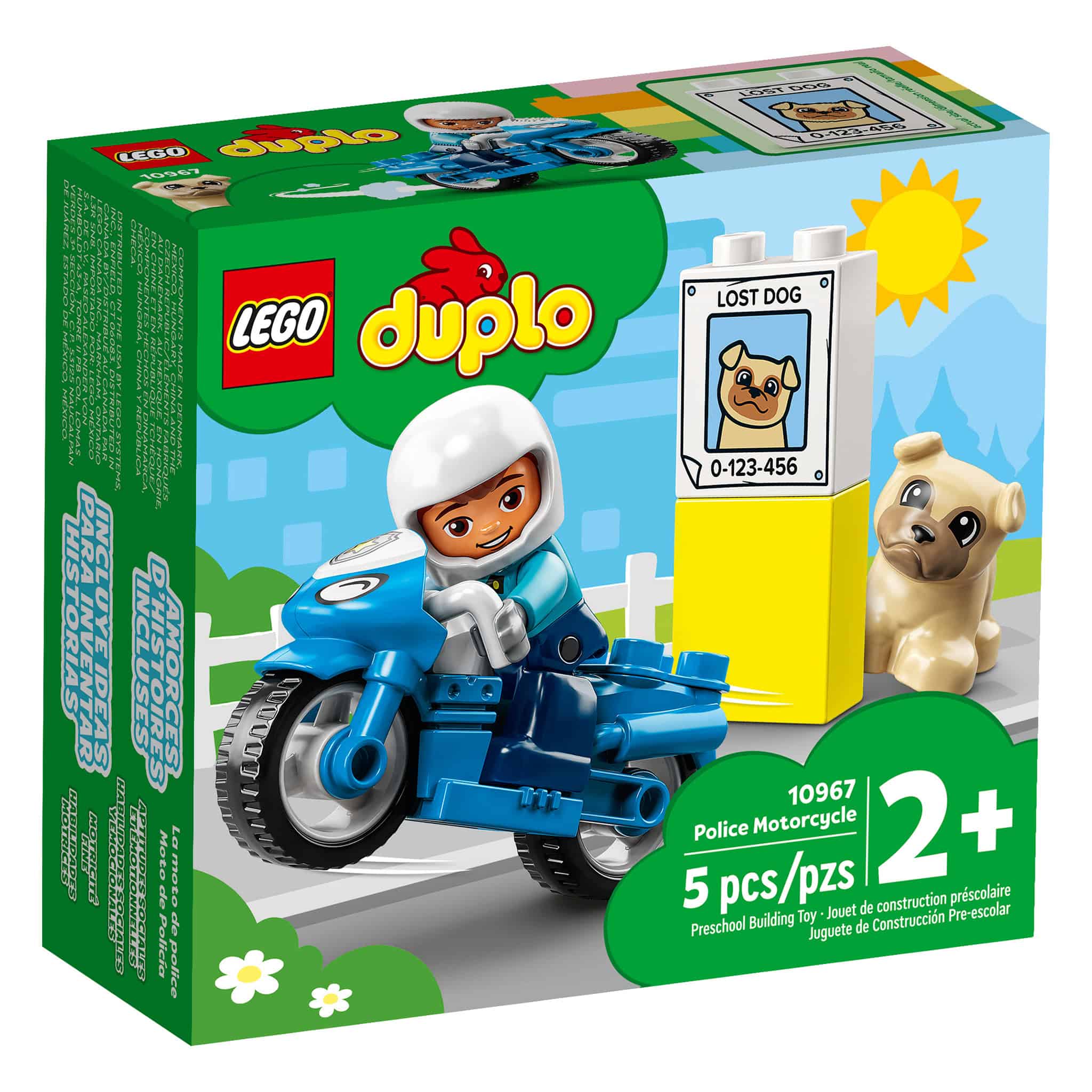 LEGO® DUPLO® Police Motorcycle, 5 Pieces - Image 3