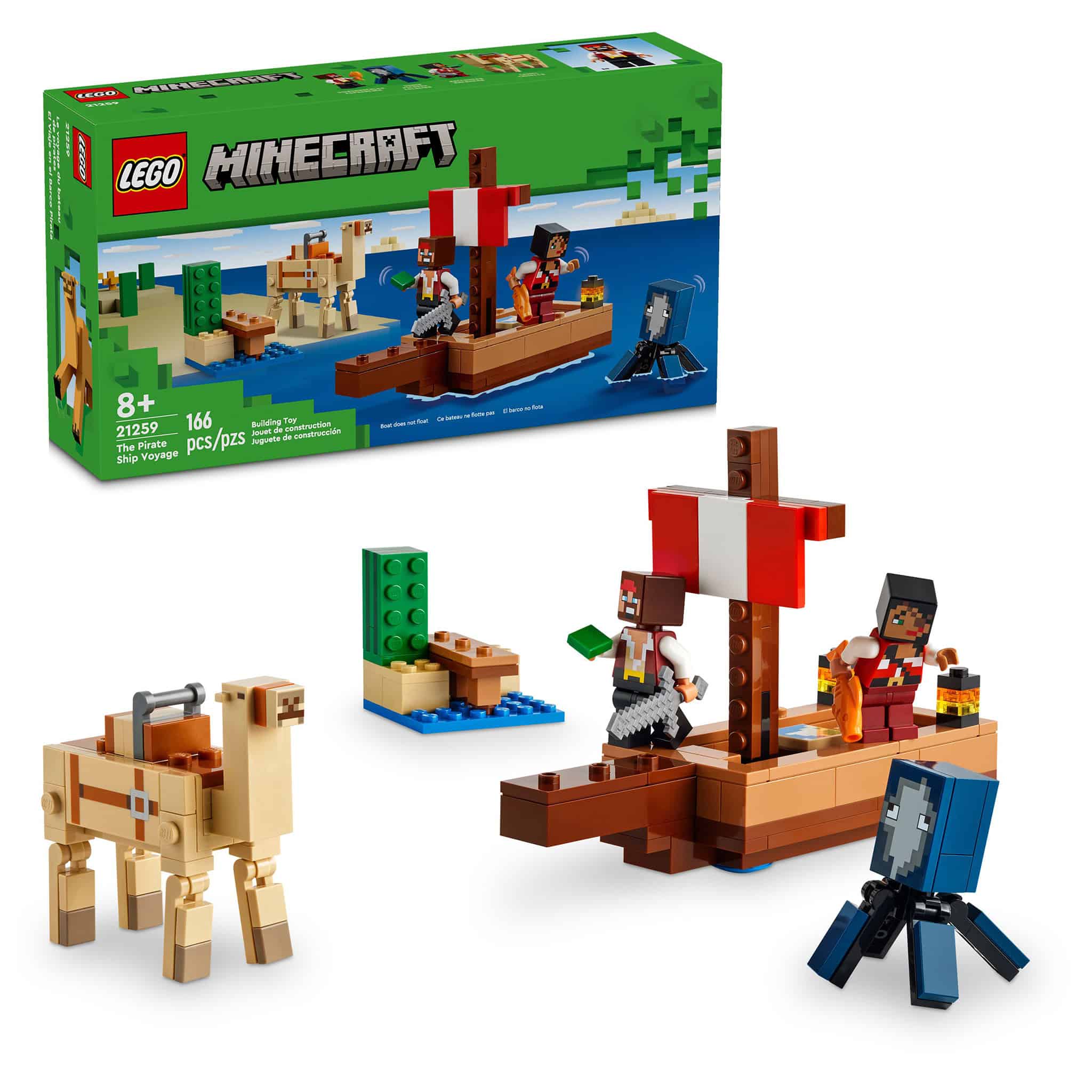 LEGO® Minecraft® The Pirate Ship Voyage, 166 Pieces