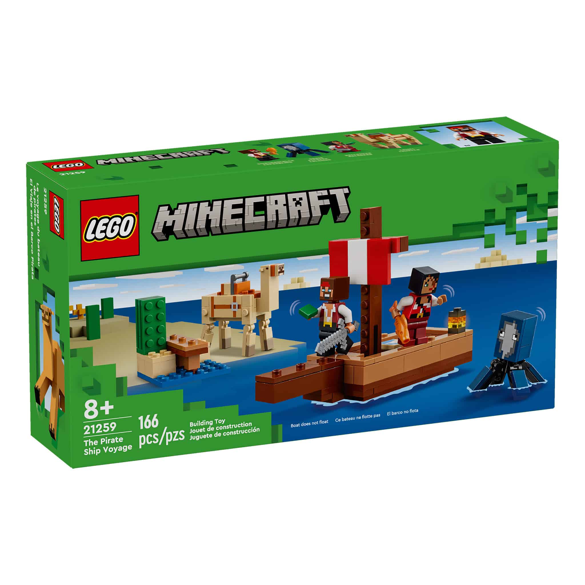 LEGO® Minecraft® The Pirate Ship Voyage, 166 Pieces - Image 3