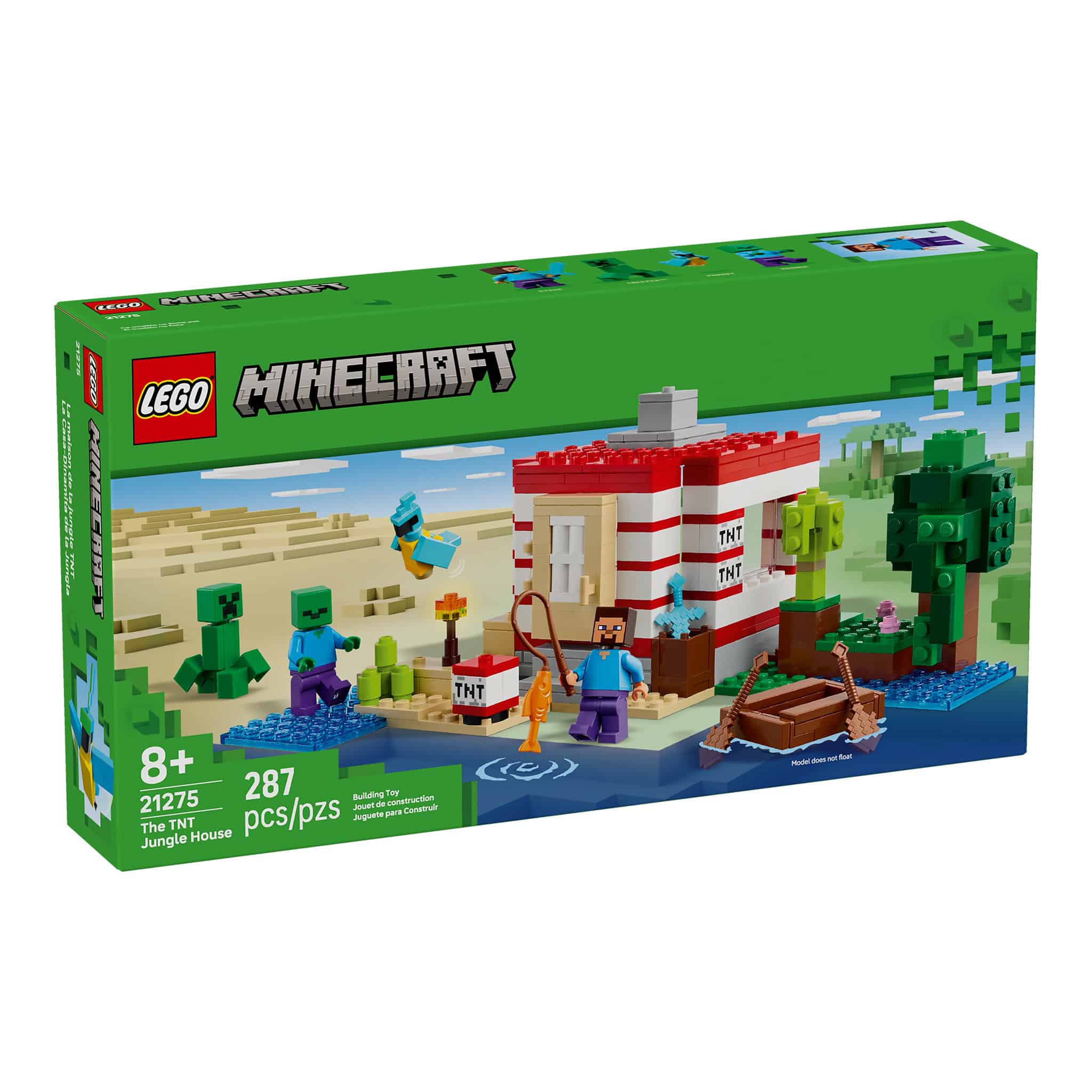 LEGO® Minecraft® The TNT Jungle House, 287 Pieces - Image 3