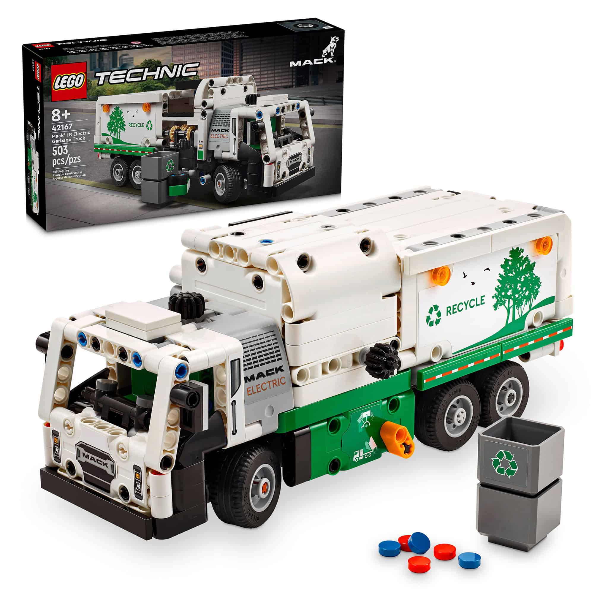 LEGO® Technic™ Mack LR Electric Garbage Truck, 503 Pieces