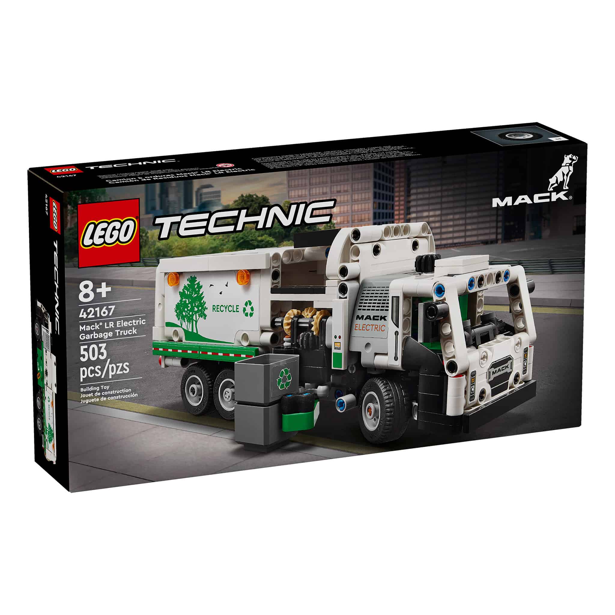 LEGO® Technic™ Mack LR Electric Garbage Truck, 503 Pieces - Image 3