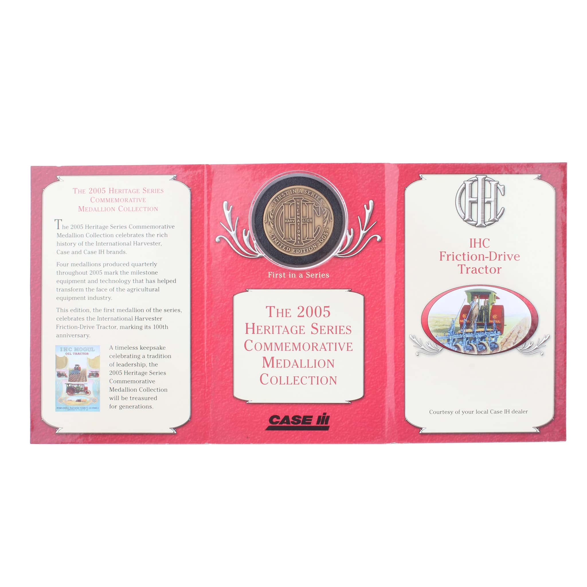 Limited Edition 1905 IHC Friction Drive Tractor Medallion and Booklet, 1st in 2005 Heritage Series