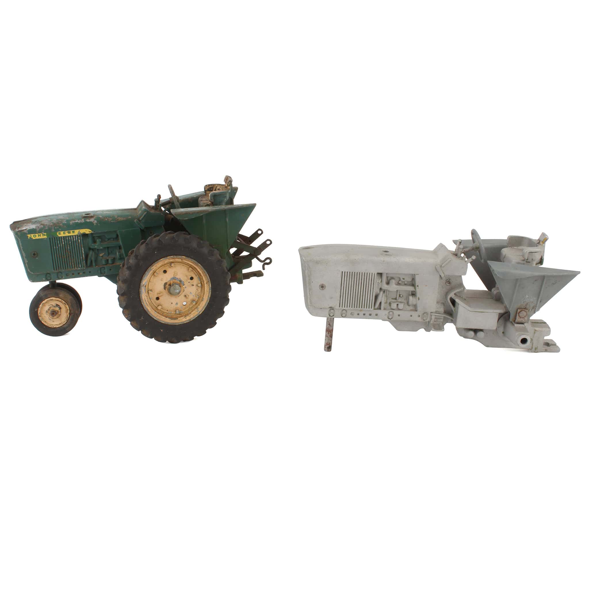 Lot of (1) 1/16 John Deere Chassis with Wheels and (1) 1/16 Unfinished John Deere Chassis
