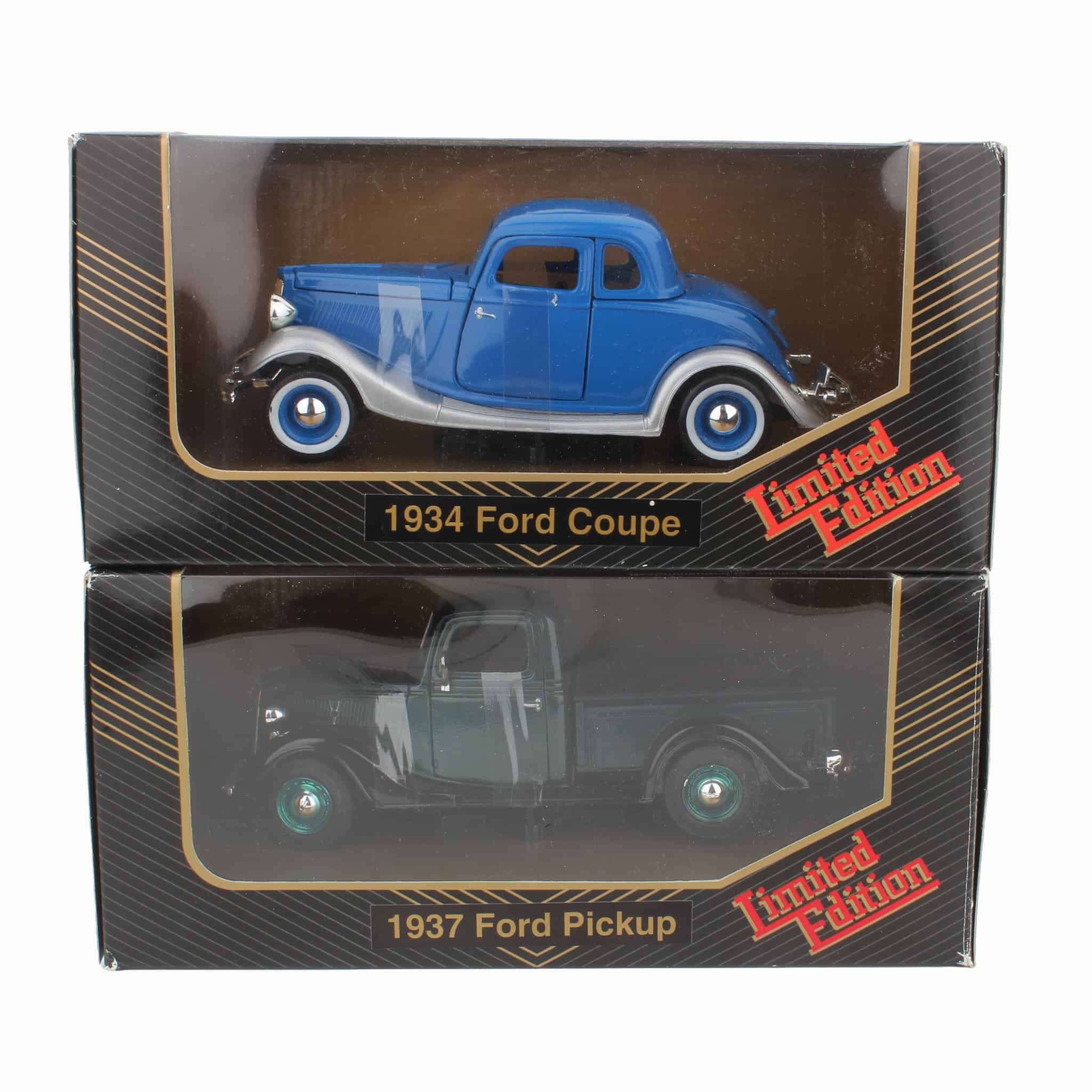 Lot of (1) 1/24 1937 Ford Pickup and (1) 1/24 1934 Ford Coupe by RBI Toys Inc.