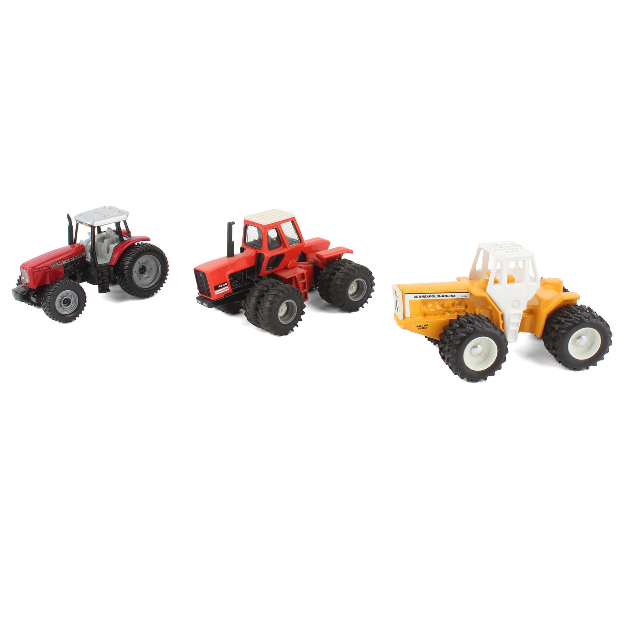 Lot of (1) 1/64 AC Tractor, (1) 1/64 MF Tractor, and (1) 1/64 MM Tractor by ERTL and Scale Models