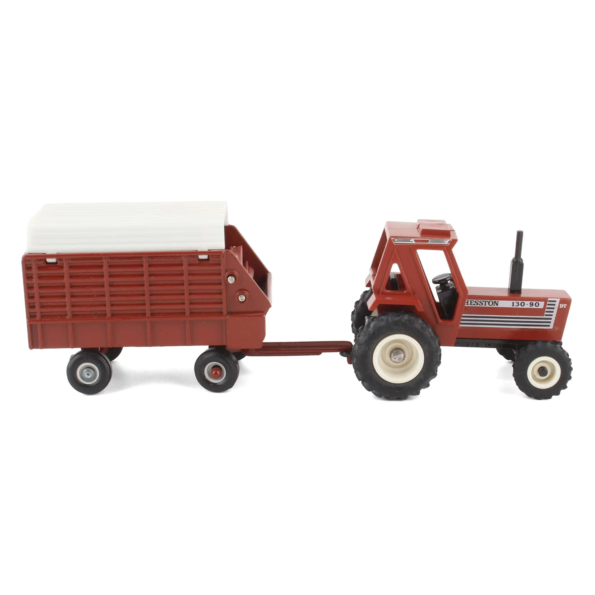 Lot of (1) 1/64 Hesston Tractor and (1) 1/64 Forage Wagon in Hesston Colors by ERTL - Image 2