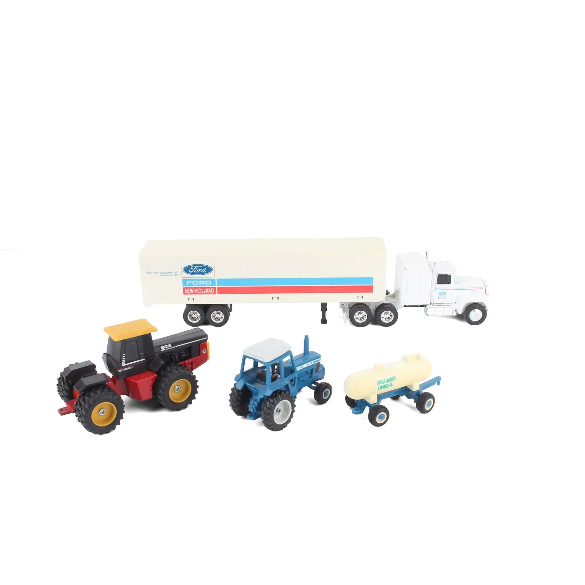 Lot of (1) 1/64 Semi with Trailer, (2) 1/64 Tractors, and (1) 1/64 Farm Implement - Image 2