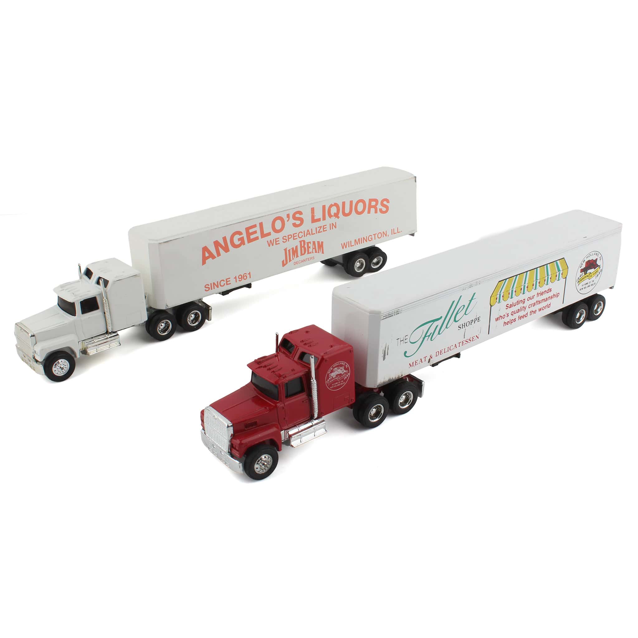 Lot of (1) 1/64 The Fillet Shoppe Semi, (1) 1/64 Angelo's Liquors Semi, and (1) 1/64 Hy-Vee Food Stores Semi - Image 2