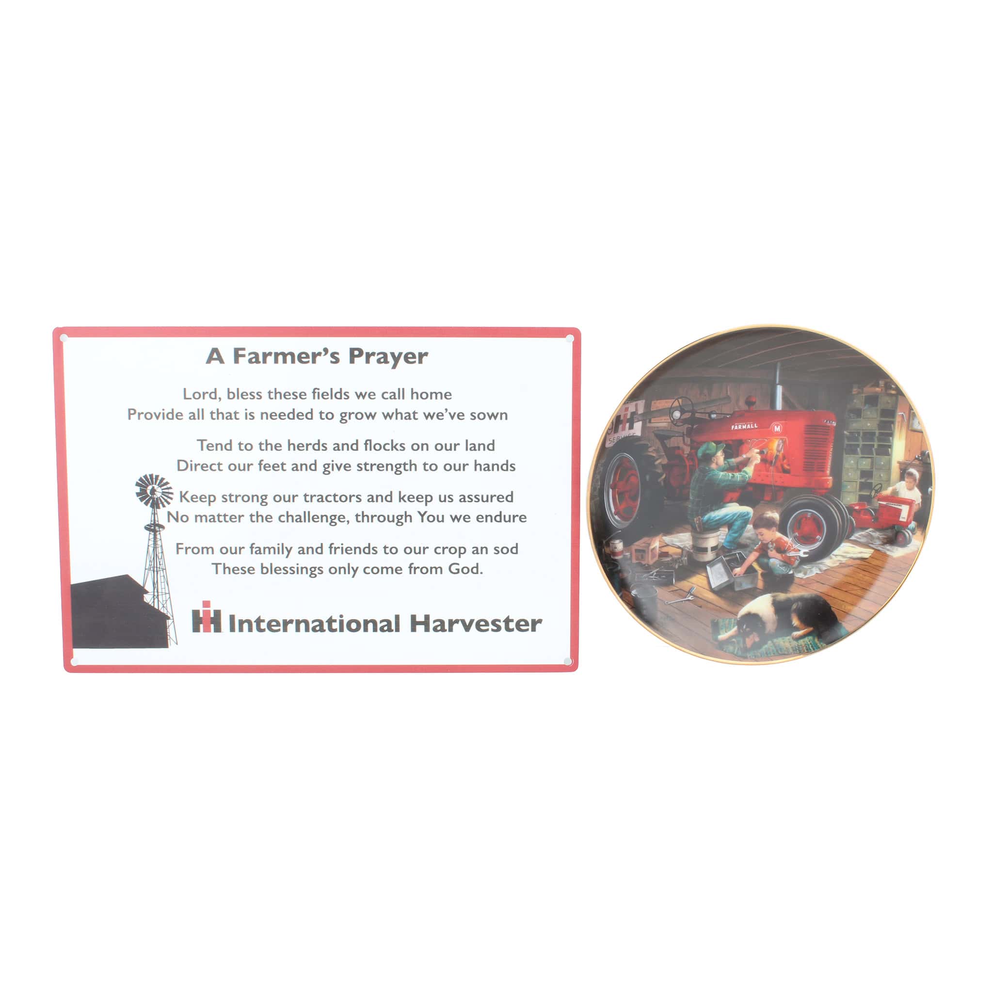 Lot of (1) Farmer's Prayer Plaque and (1) Collector's Plate