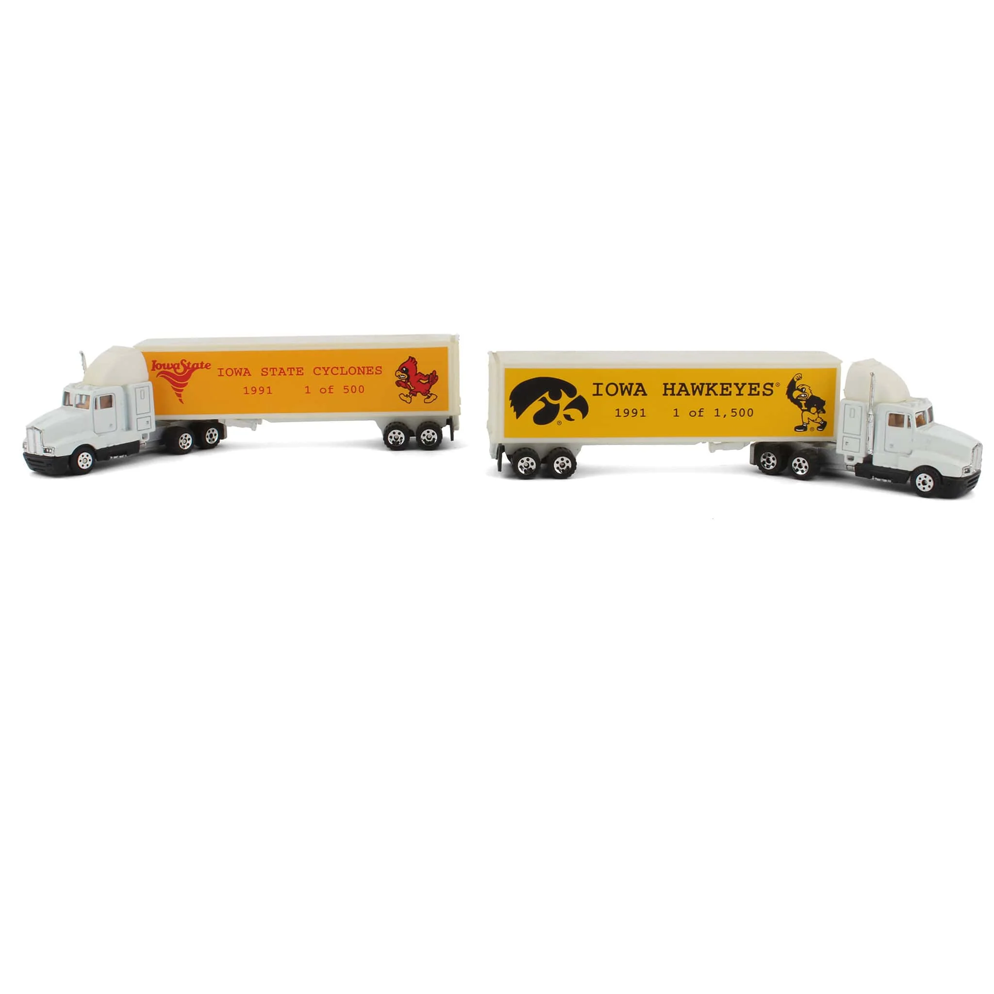 Lot of (1) Iowa Hawkeyes Limited Editon Semi and (1) Iowa State Cyclones Limited Edition Semi Approximately 7.5 Inches Long by SpecCast - Image 2