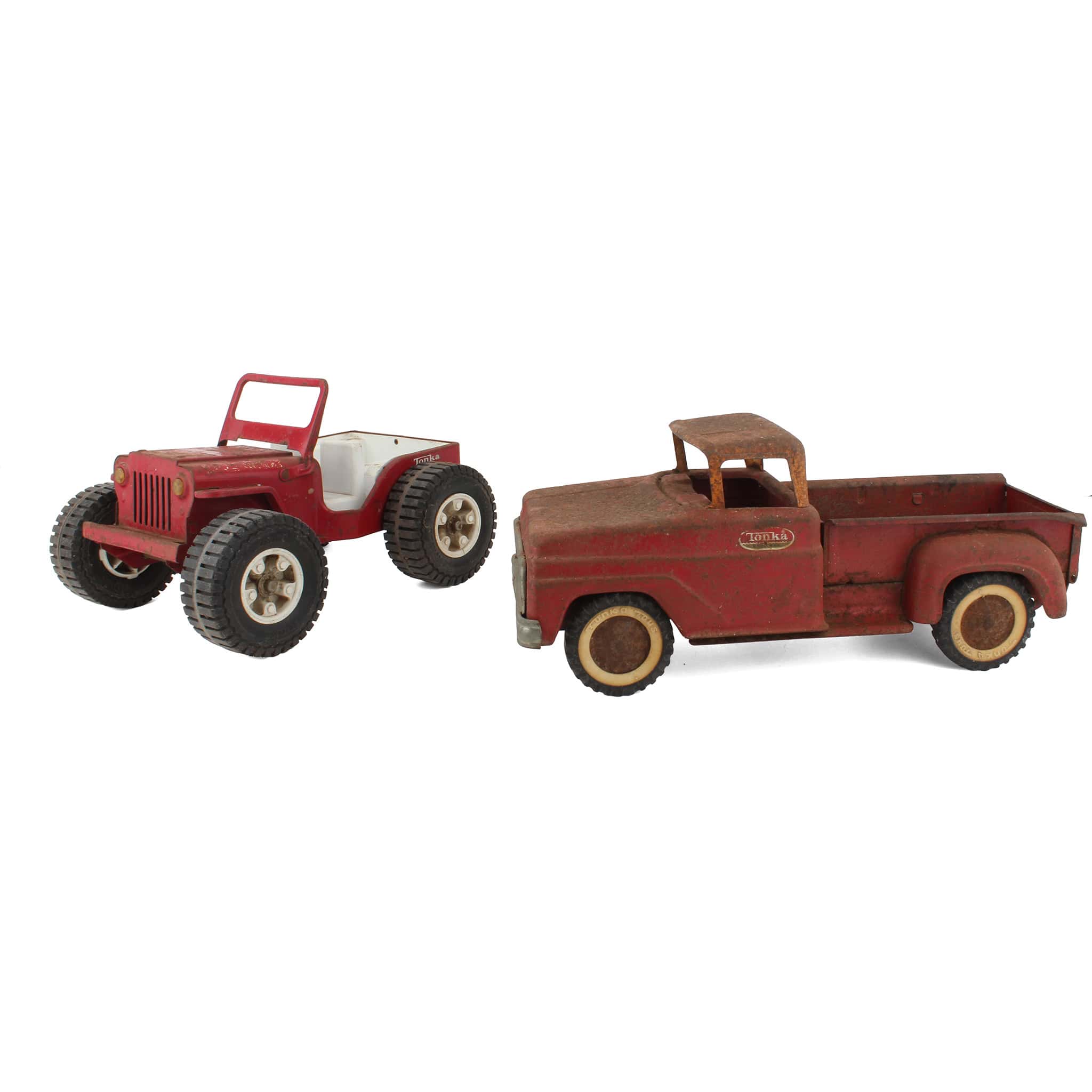 Lot of (1) Tonka Jeep and (1) Tonka Pick-Up in Red