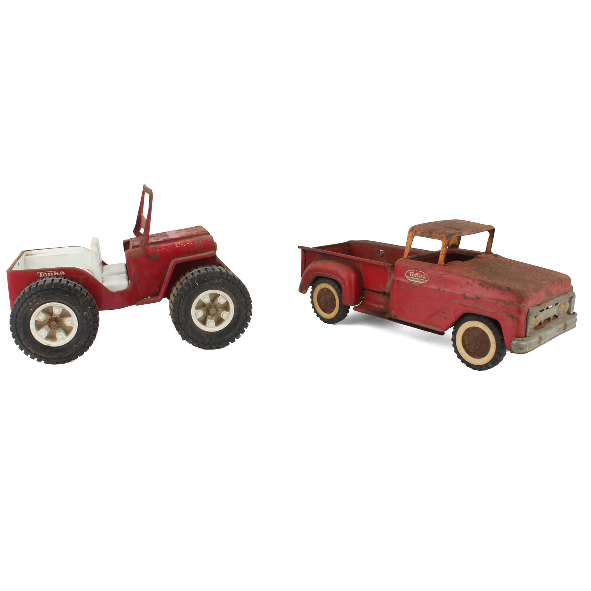 Lot of (1) Tonka Jeep and (1) Tonka Pick-Up in Red - Image 2