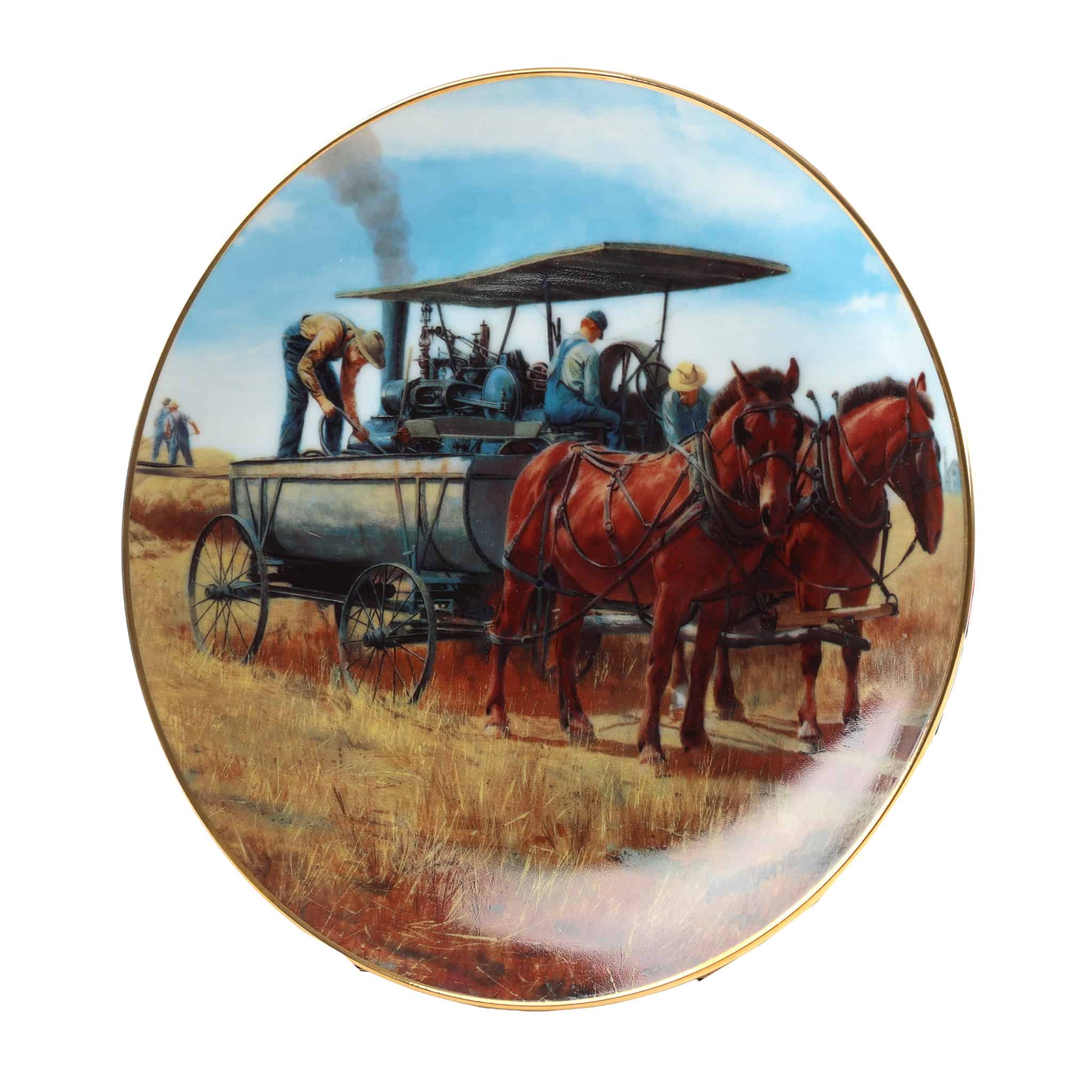 Lot of (10) Ceramic Decorative Plates Depicting Farm Life - Image 2