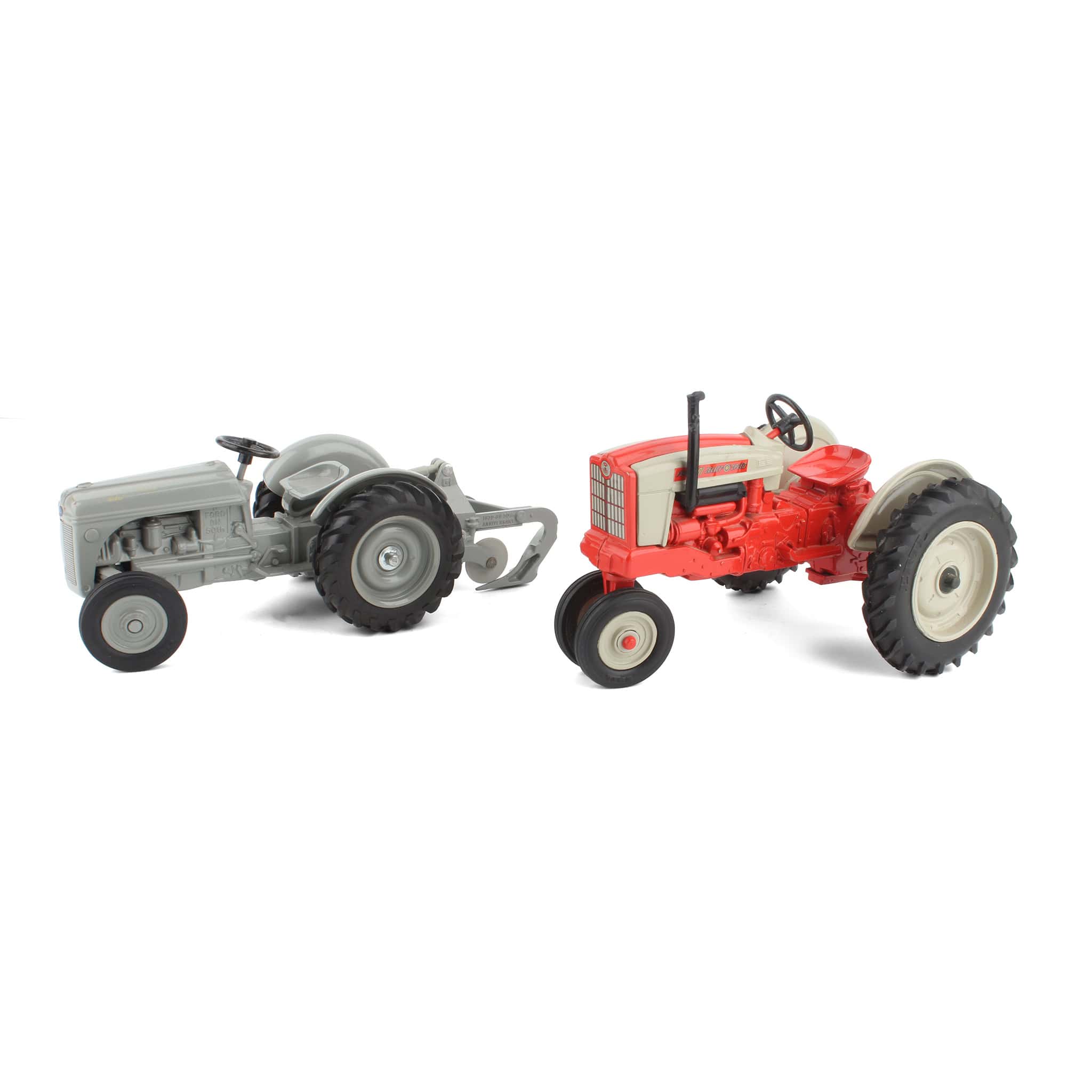 Lot of (2) 1/16 Ford Tractors and (1) Attached Implement by ERTL