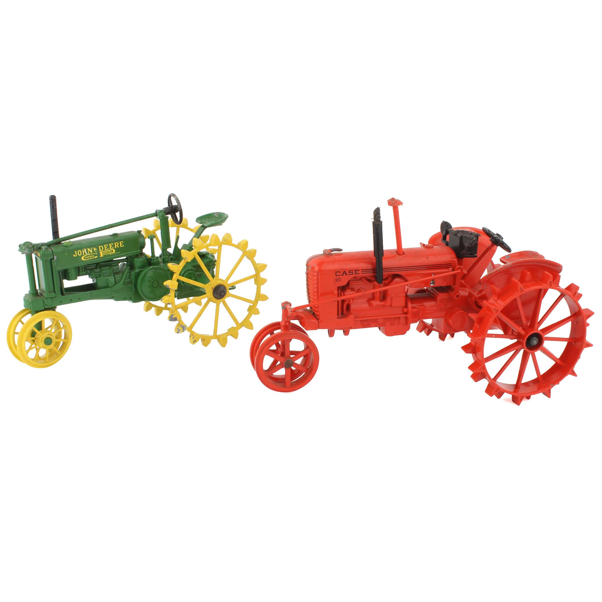Lot of (2) 1/16 Tractors, (2) 1/16 Barge Wagons and (1) Wagon Frame - Image 3