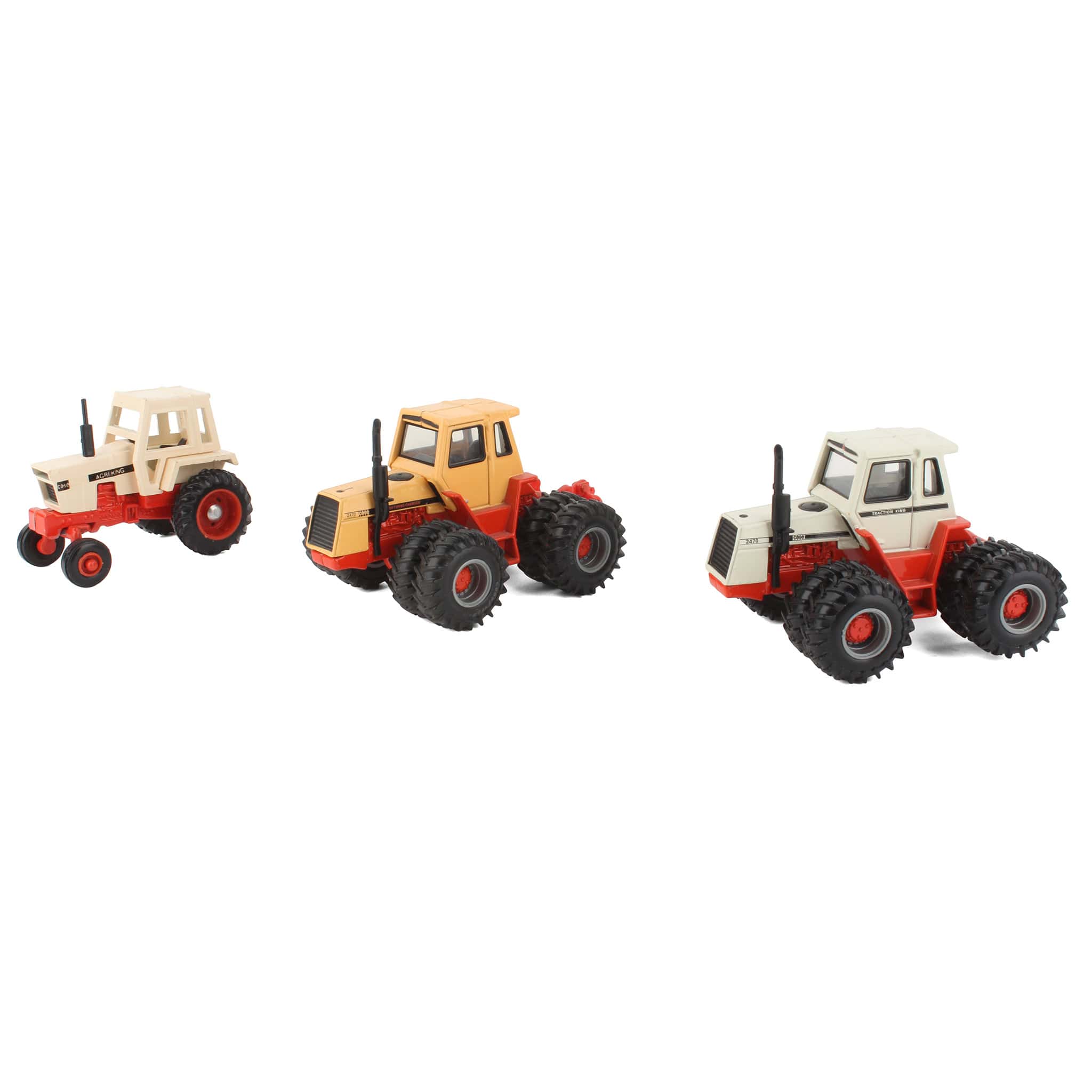 Lot of (2) 1/64 Case 2470 Tractors with Duals and (1) 1/64 Case Agri King Tractor by ERTL