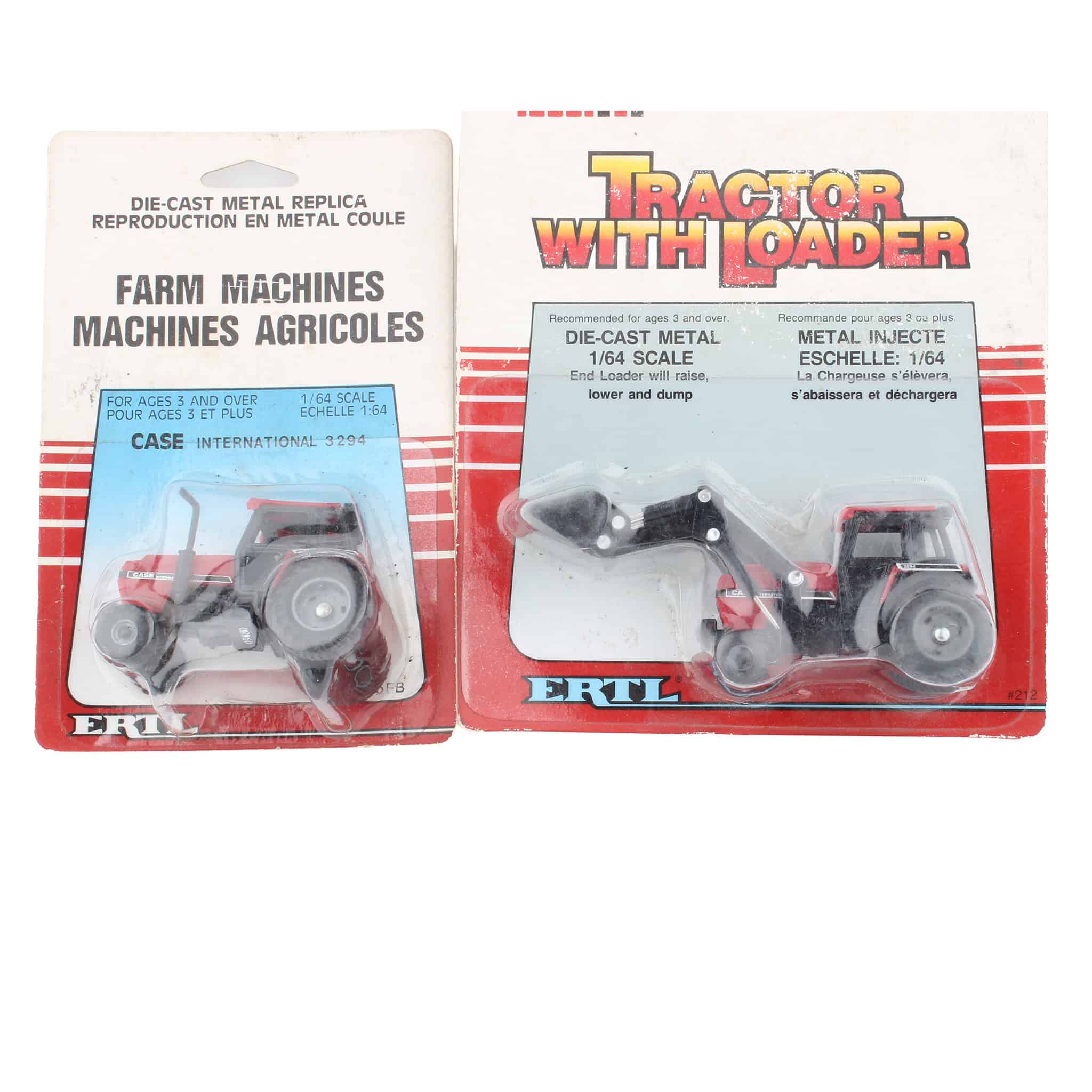 Lot of (2) 1/64 Case International Tractors with English and French Writing by ERTL - Image 2