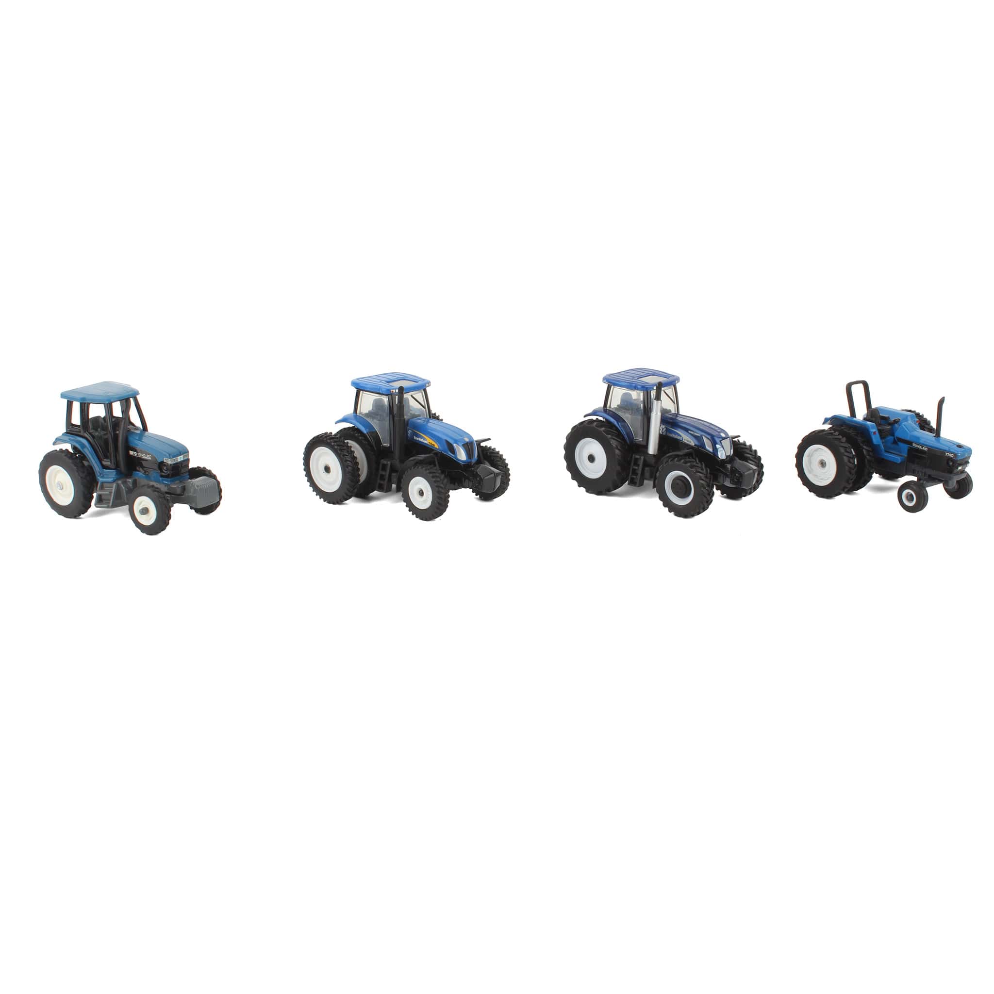 Lot of (2) 1/64 New Holland Tractors with Duals and (2) 1/64 New Holland Tractors with Singles by ERTL - Image 2