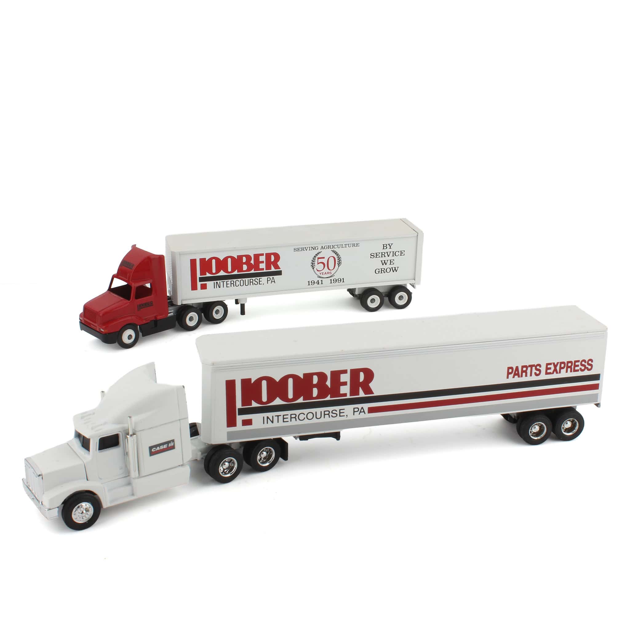 Lot of (2) 1/64 Semi Trucks with (2) Hoober Box Trailers - Image 2