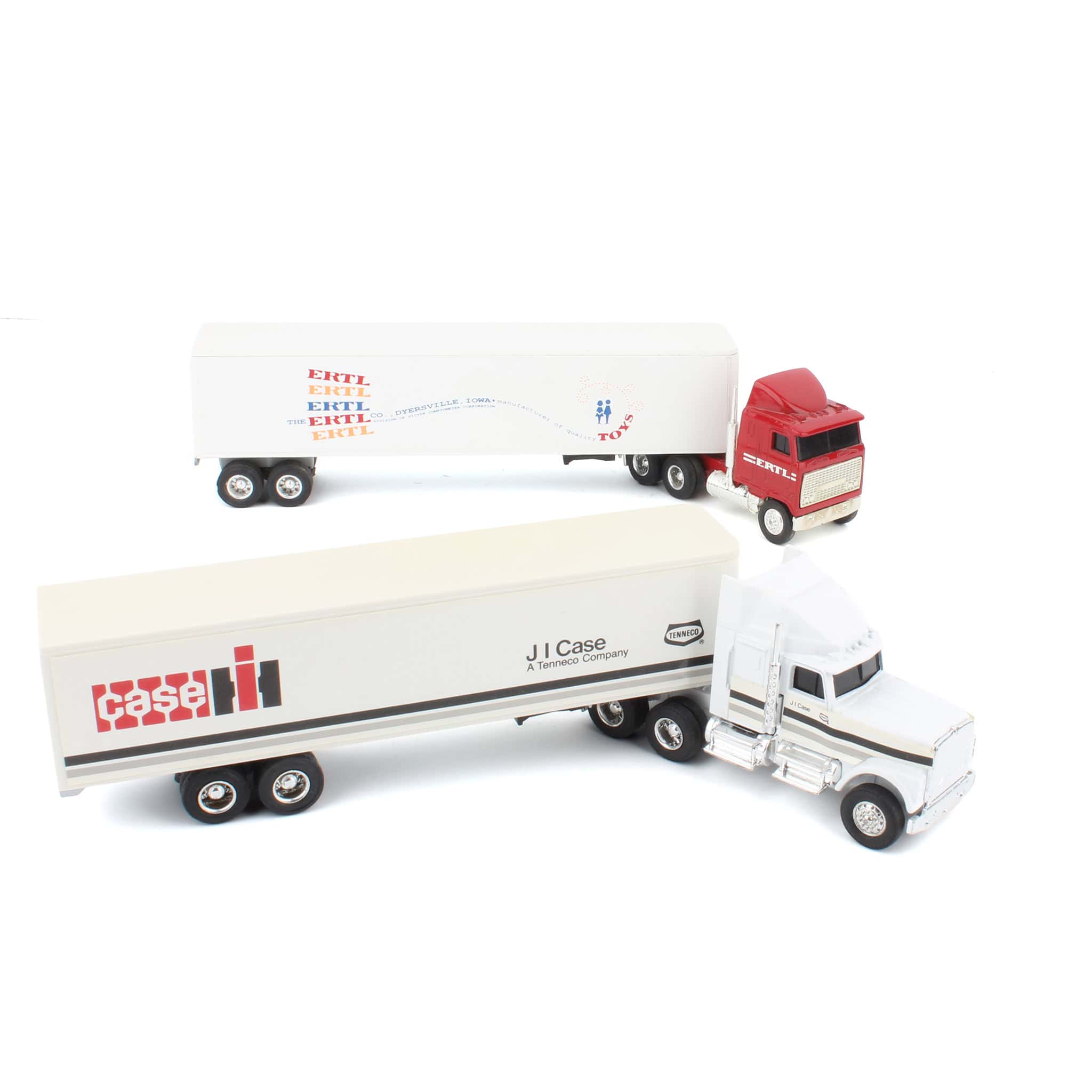 Lot of (2) 1/64 Semi Trucks with Corresponding Box Trailers - Image 2