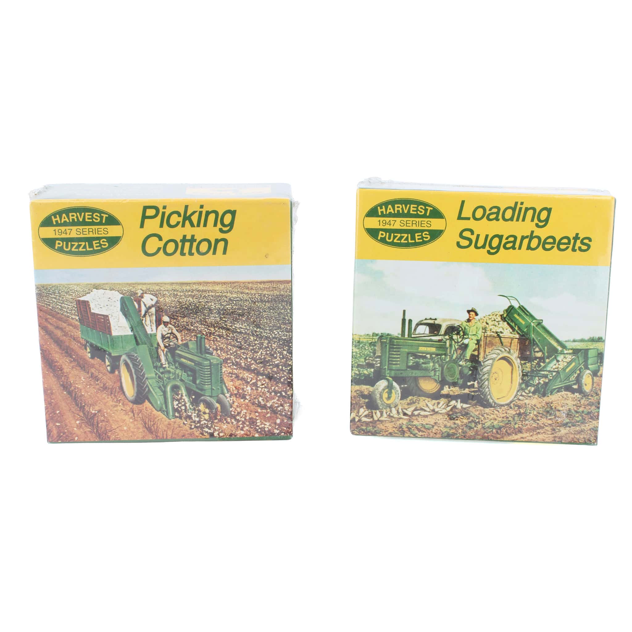 Lot of 2 John Deere 1947 Harvest Series Putt Putt Puzzles, Picking Cotton & Loading Sugarbeets