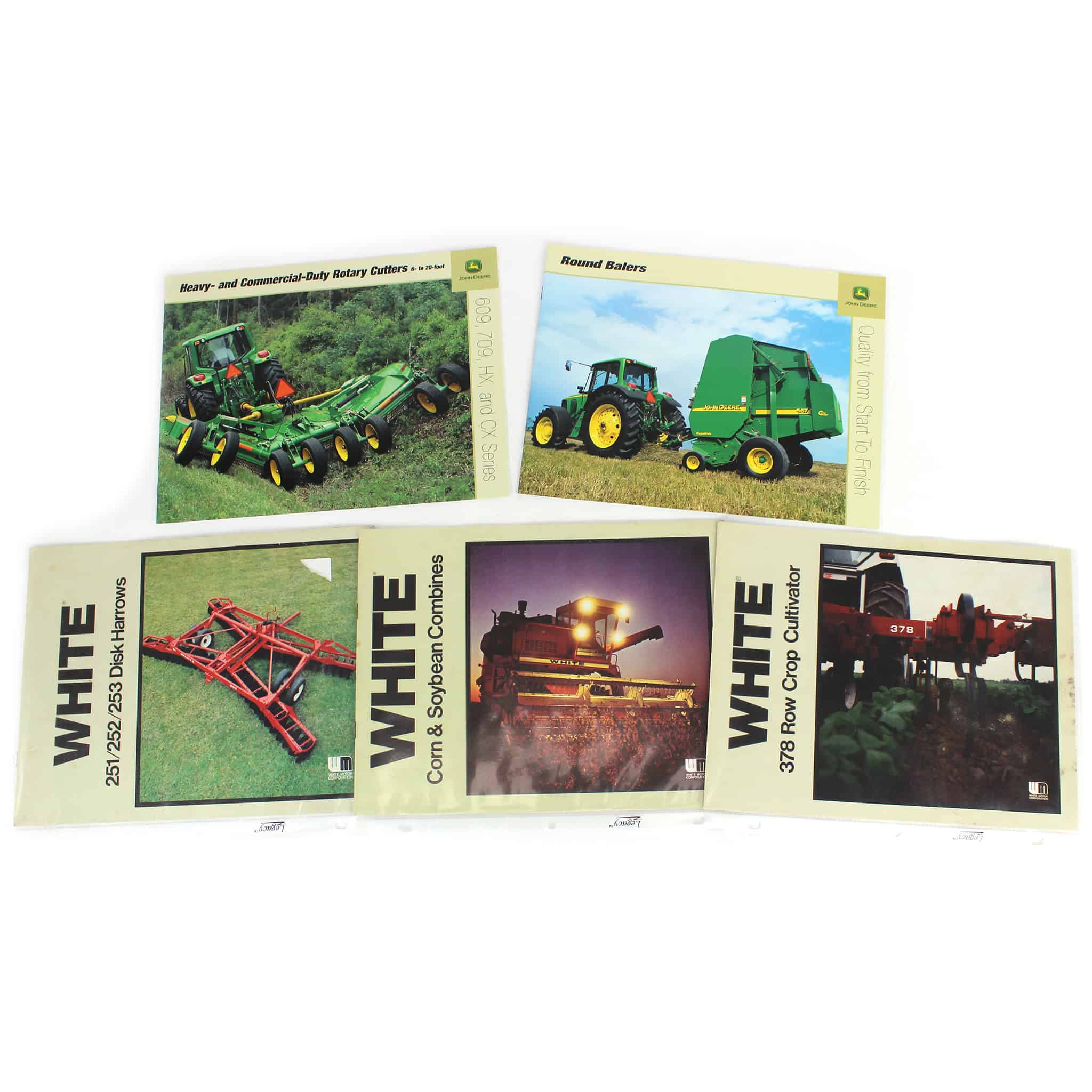 Lot of (2) John Deere Sales Brochures and (3) White Sales Brochure