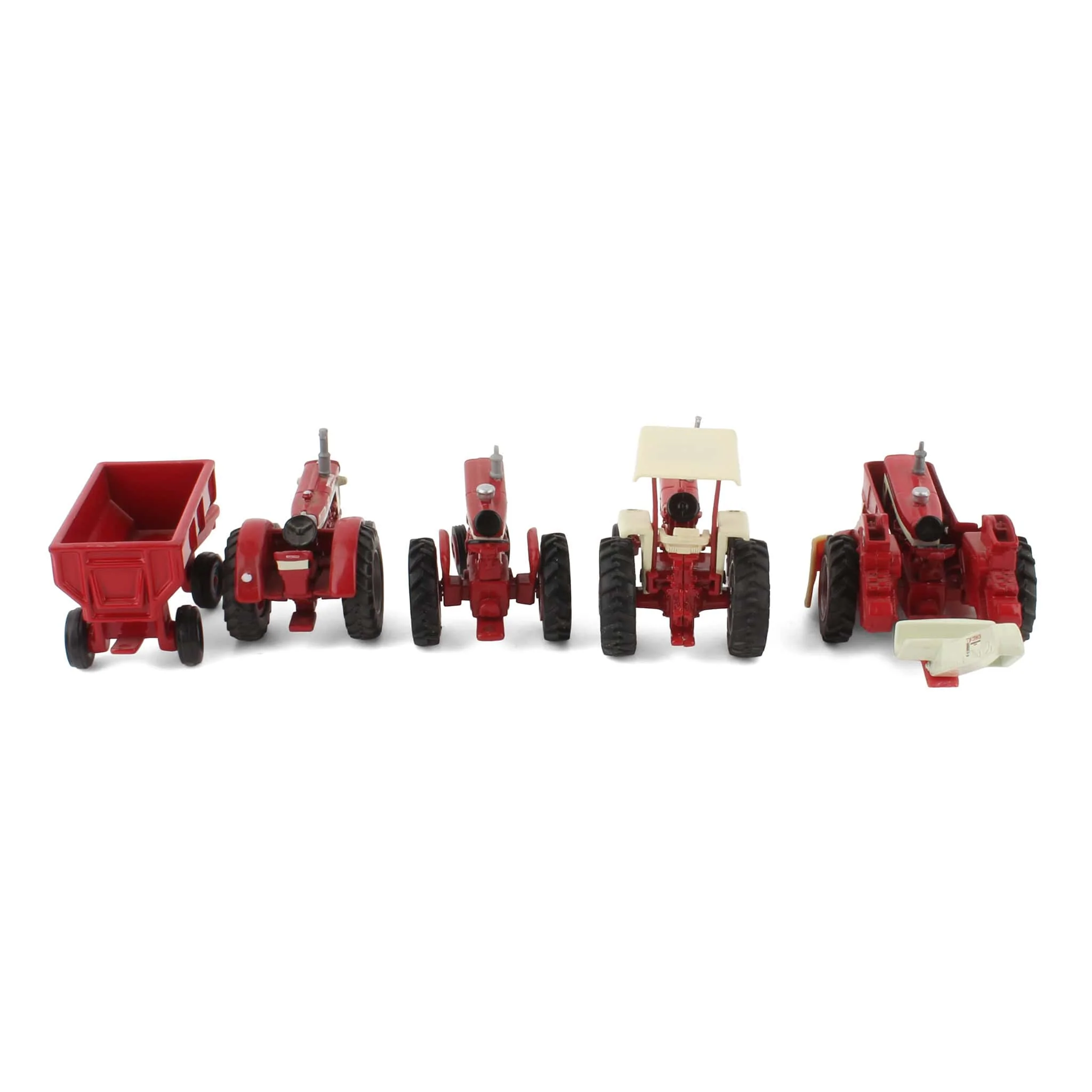 Lot of (3) Farmall Tractors, (1) 1/64 International Tractor, (1) 1/64 Mounted Picker, and (1) Barge Wagon by ERTL - Image 4