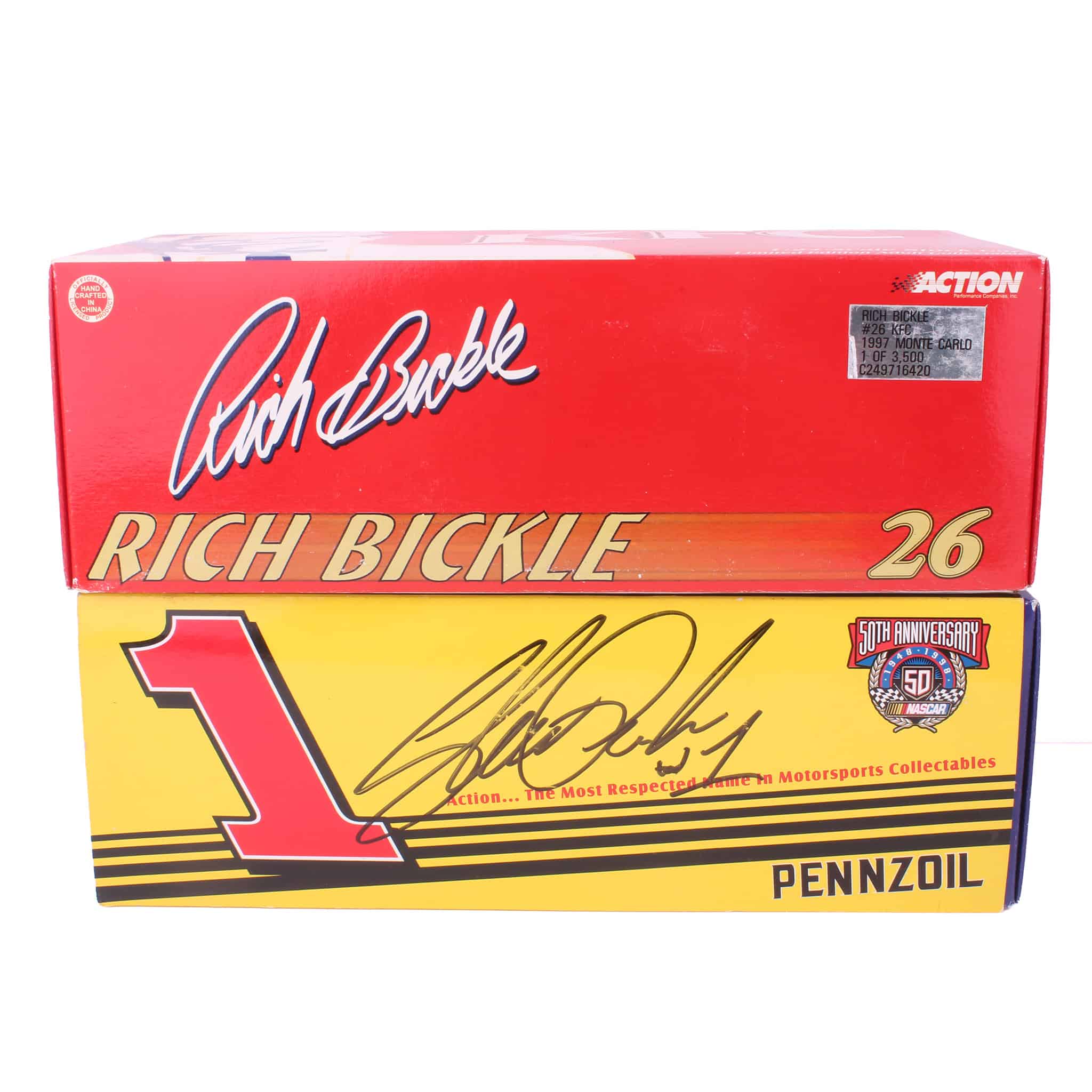 Lot of (4) 1/24 NASCAR Racing Diecast Cars by Action Performance, Includes (2) Jeff Gordon & Signed Steve Park Pennzoil - Image 2