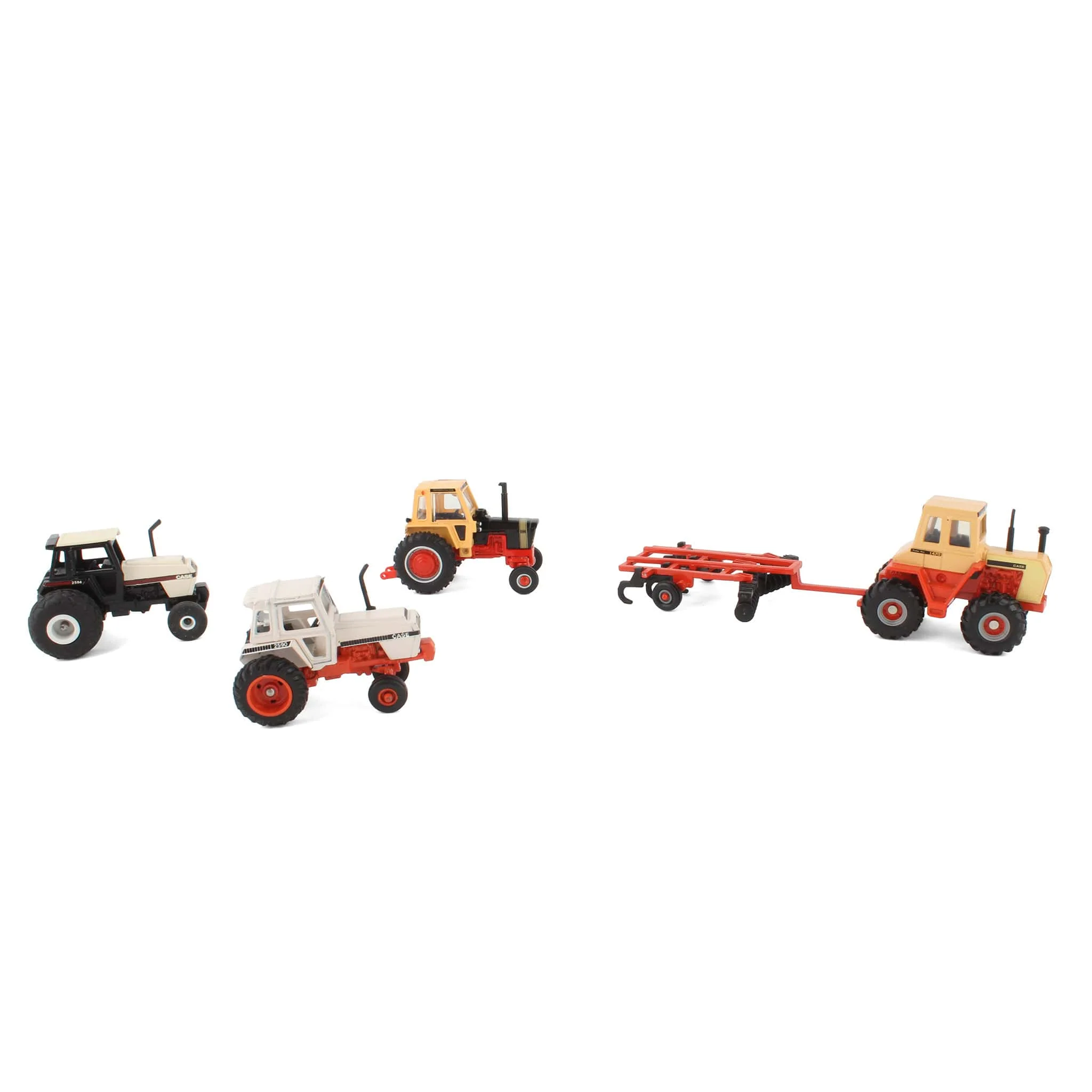 Lot of (4) 1/64 Case Tractors and (1) 1/64 Cultivator by ERTL - Image 2