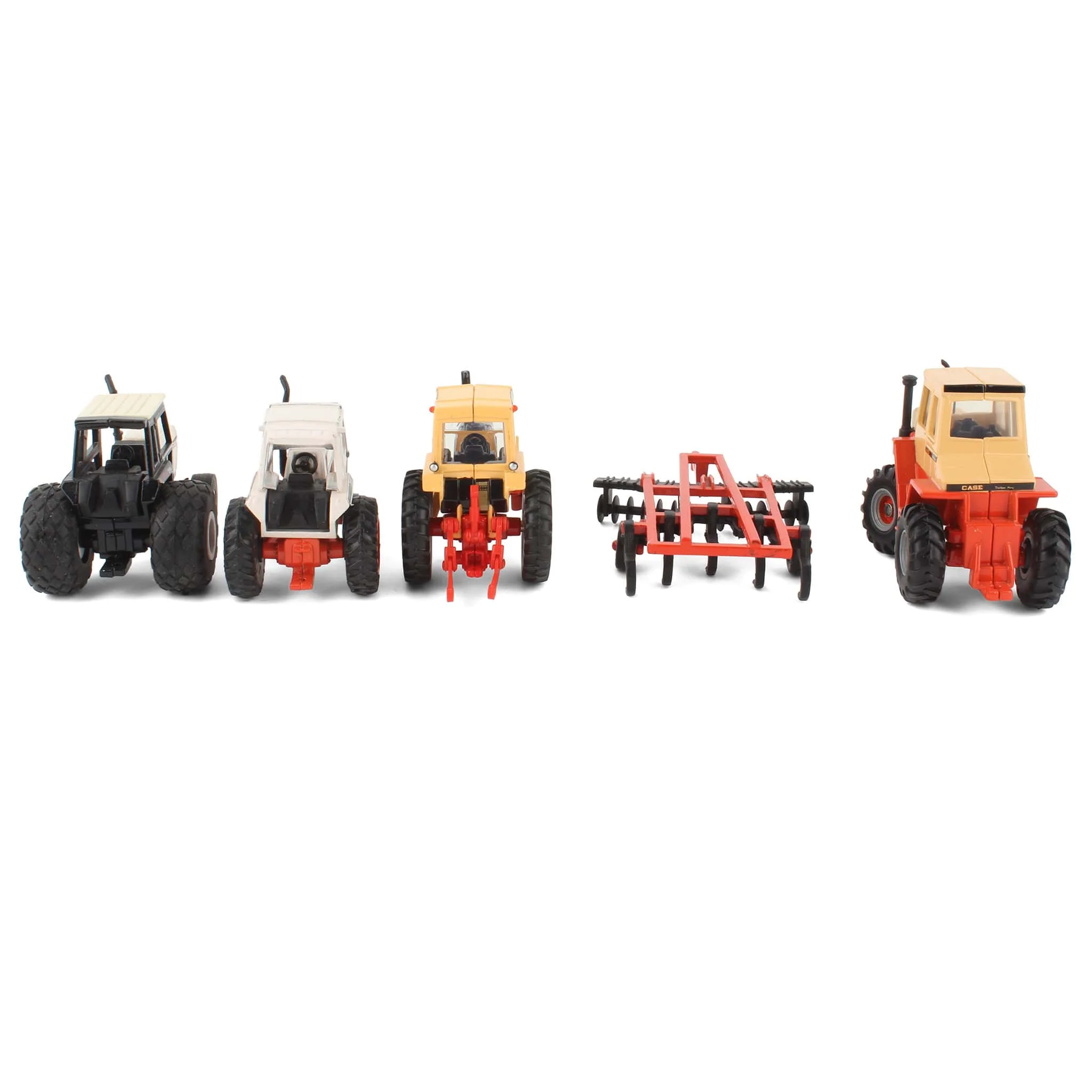 Lot of (4) 1/64 Case Tractors and (1) 1/64 Cultivator by ERTL - Image 3