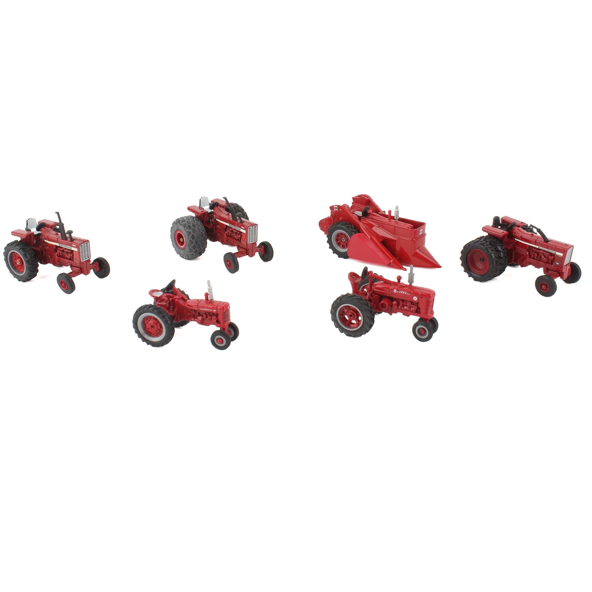Lot of (5) 1/64 Farmall Tractors, and (1) 1/64 Farmall Tractor with Picker by ERTL - Image 2
