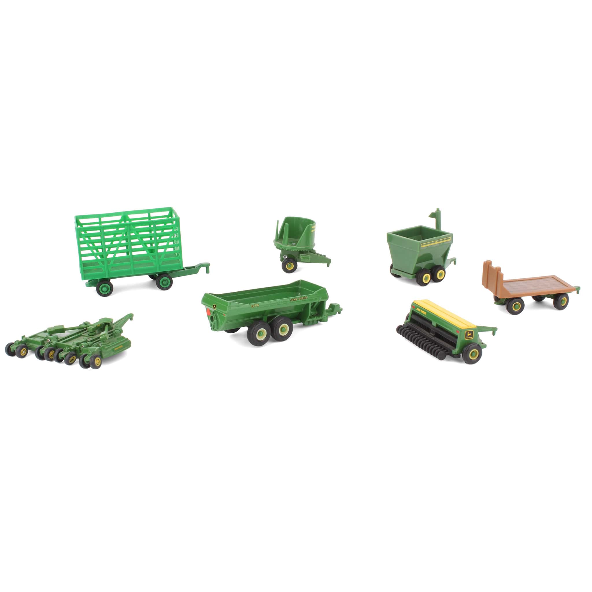 Lot of (5) 1/64 Farming Implements by ERTL, (1) 1/64 Grain Cart by Mini Toys, and (1) 1/64 Wagon by Maisto - Image 2