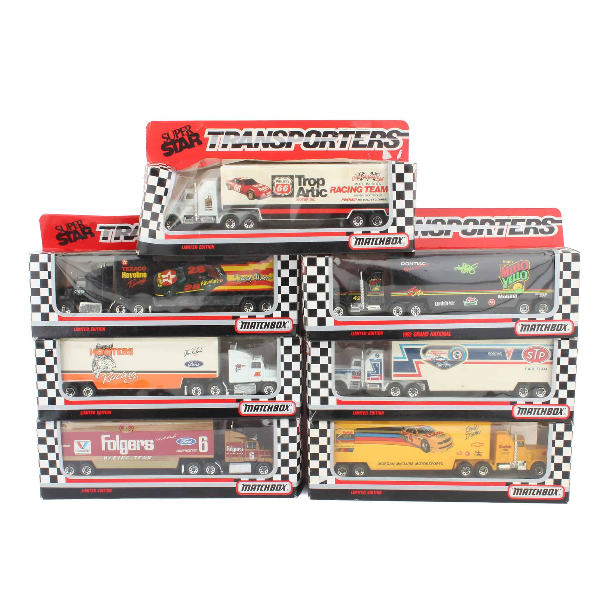 Lot of (7) 1/87 Matchbox Super Star Transporter