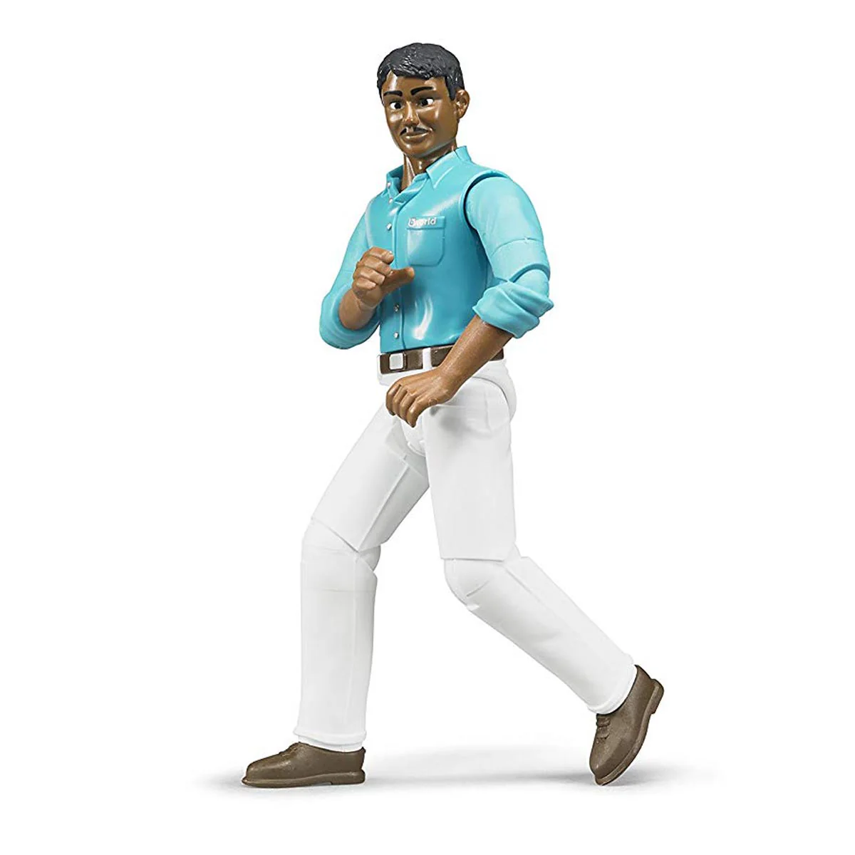 1/16 Bruder Man with Dark Hair and White Jeans (Poseable) - Image 2