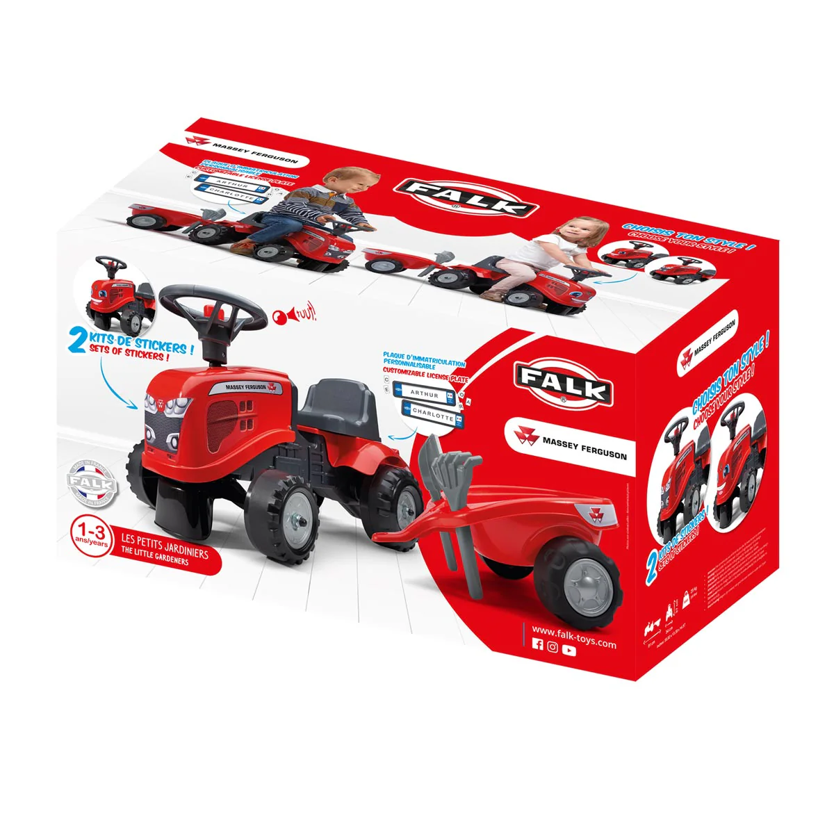 Massey Ferguson Push Along with Trailer with 2 Sets of Decals - Image 4