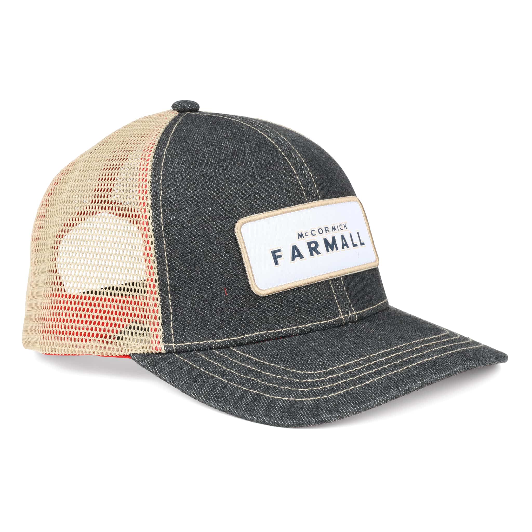 McCormick Farmall Black Denim Mesh Back Trucker Cap - Image 2