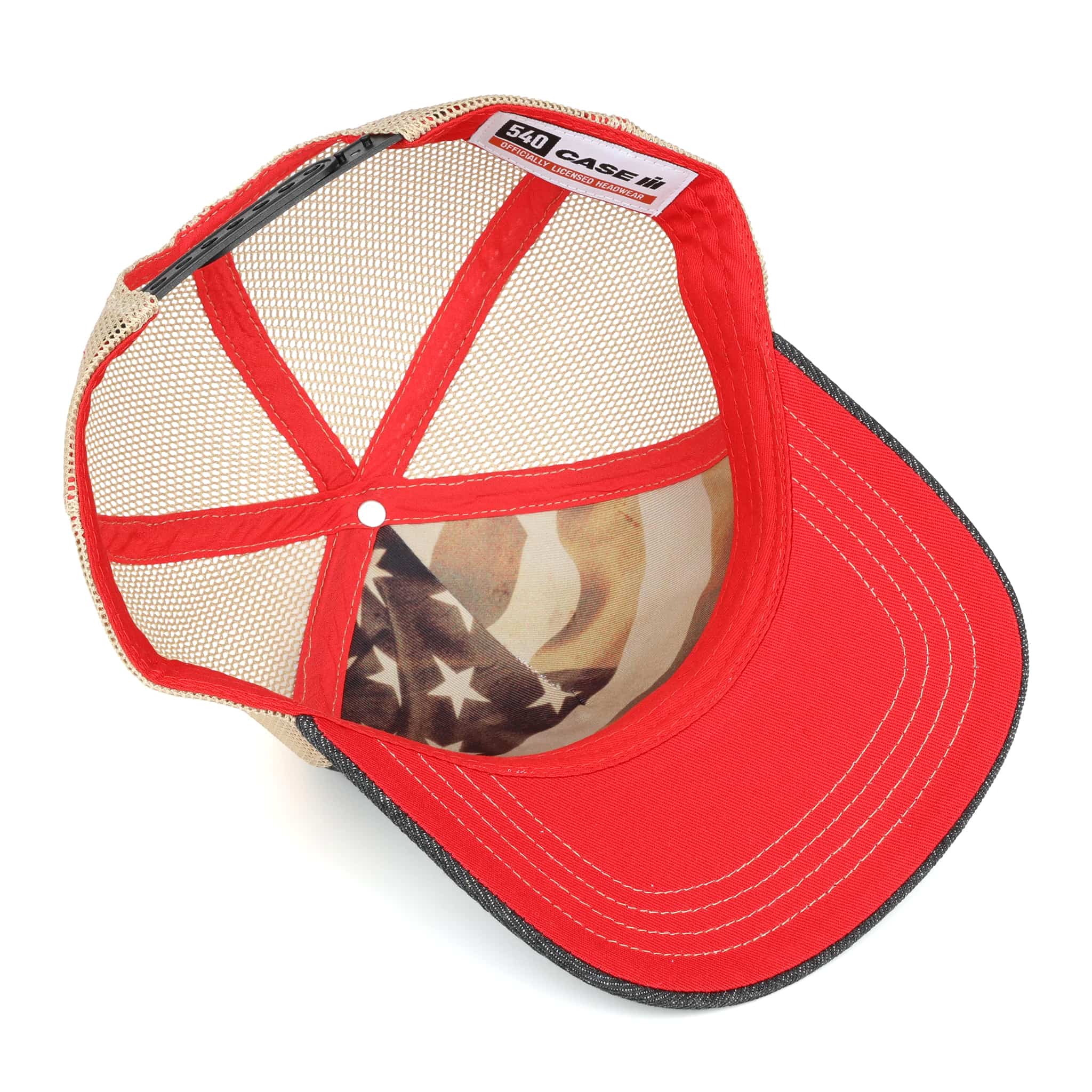 McCormick Farmall Black Denim Mesh Back Trucker Cap - Image 4
