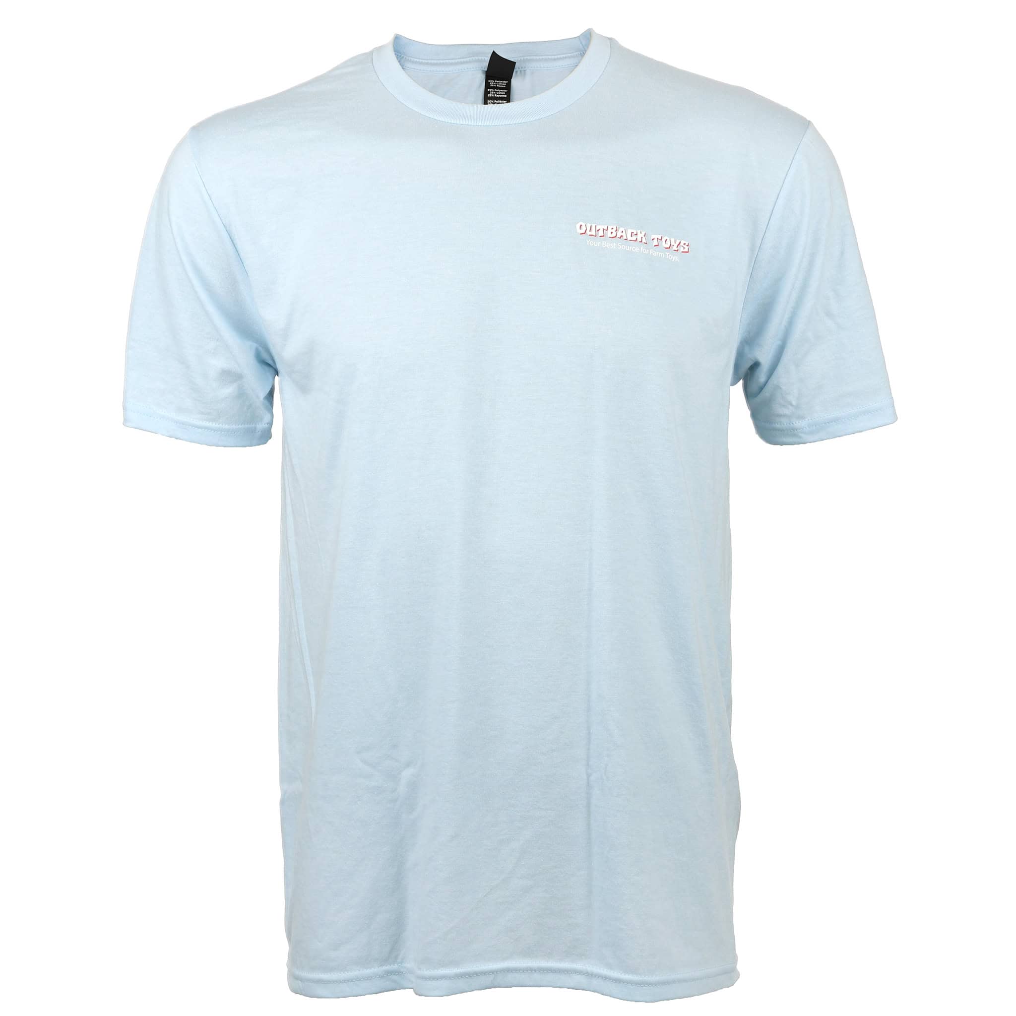 Men's Outback Toys T-Shirt, Blue "Home of the Largest Assortment of Farm Toys" - Image 2