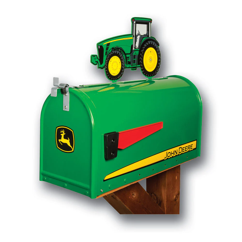 Metal Rural Style John Deere Mailbox with John Deere 8000 Tractor Topper - Image 2
