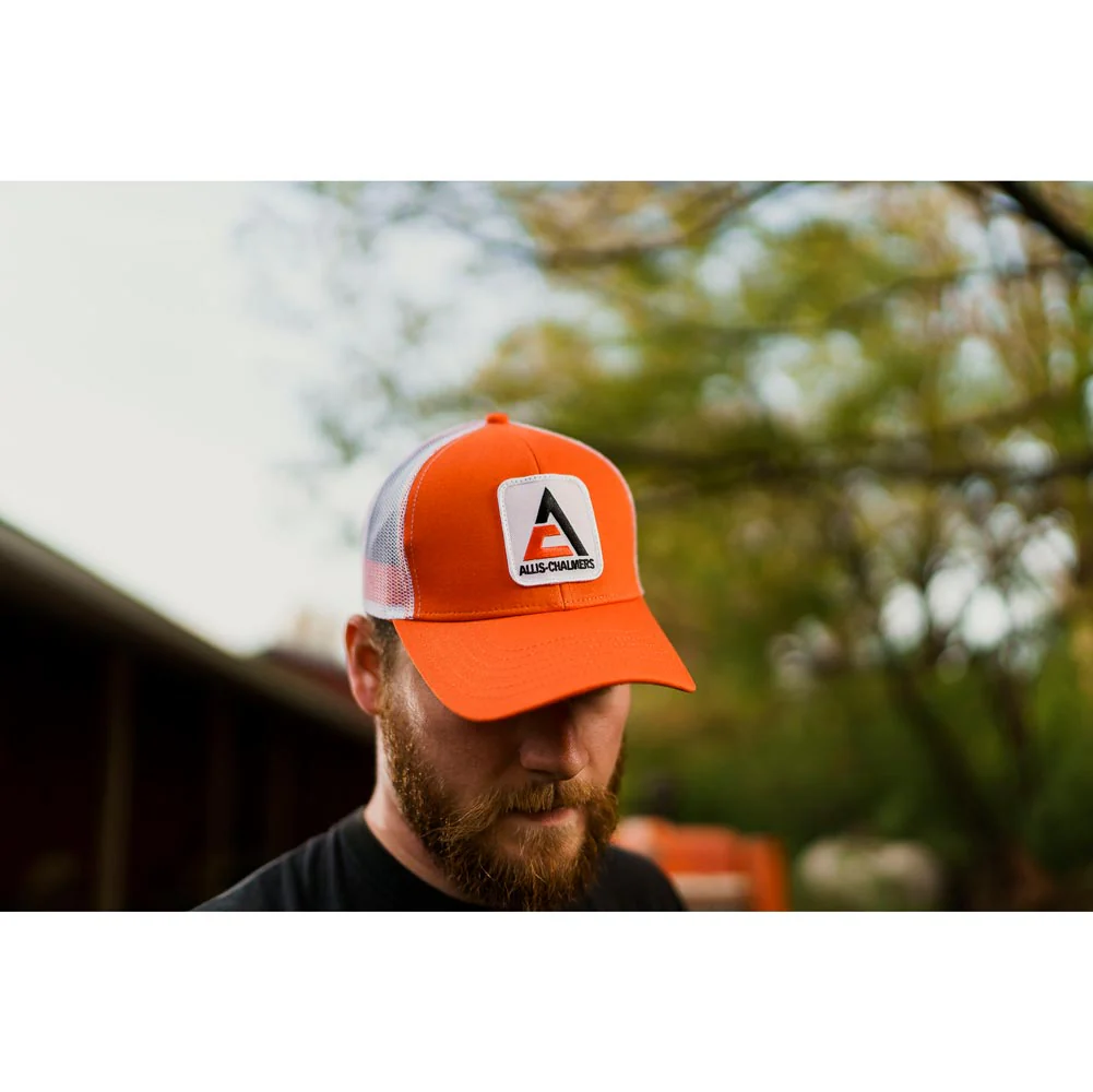 Modern Allis Chalmers Logo White Mesh Back Hat - Image 4