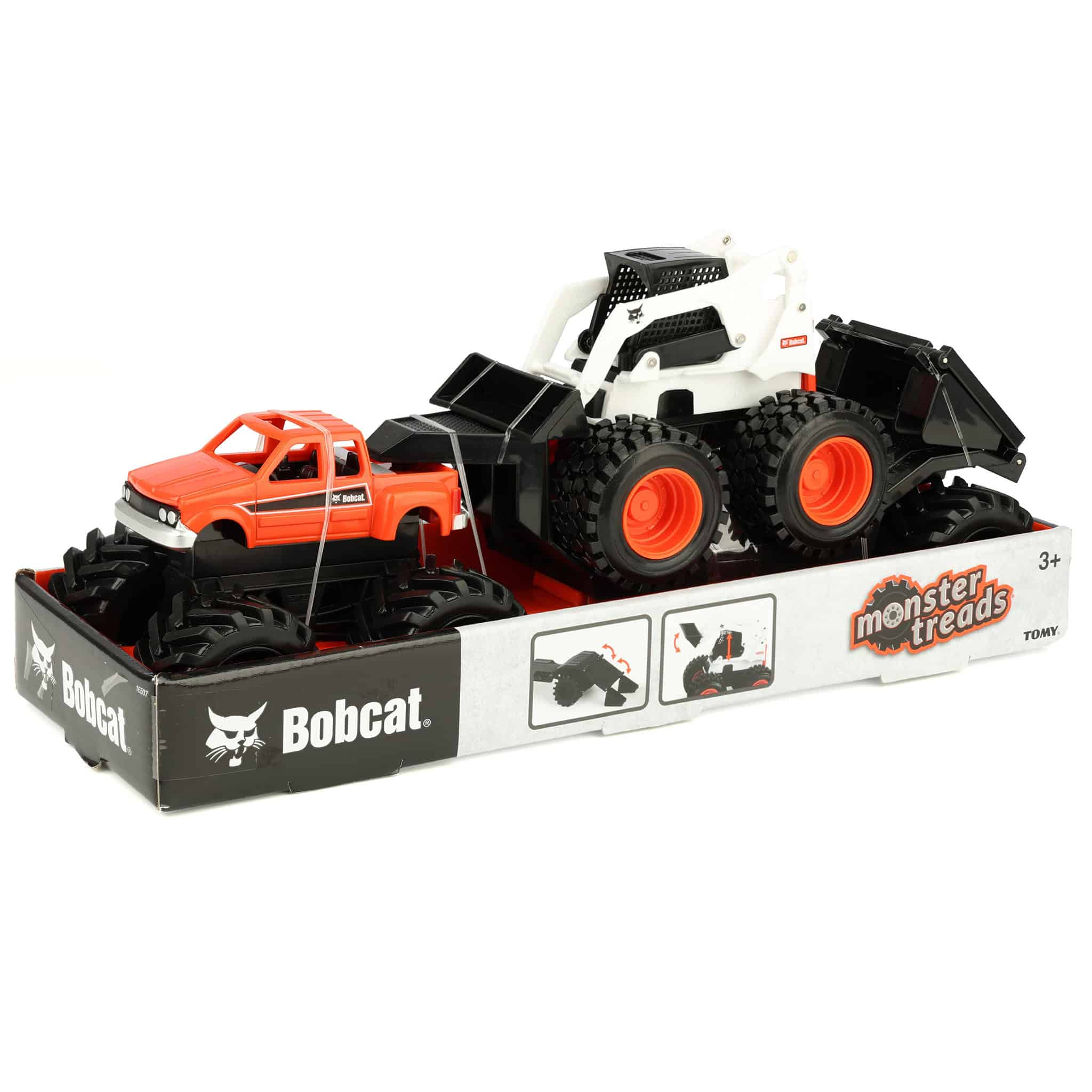 Monster Treads Bobcat Playset with Skid Steer, Truck & Trailer - Image 5