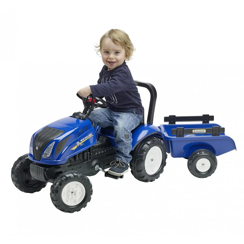 New Holland T6 Pedal Tractor with Trailer by Falk - Image 2
