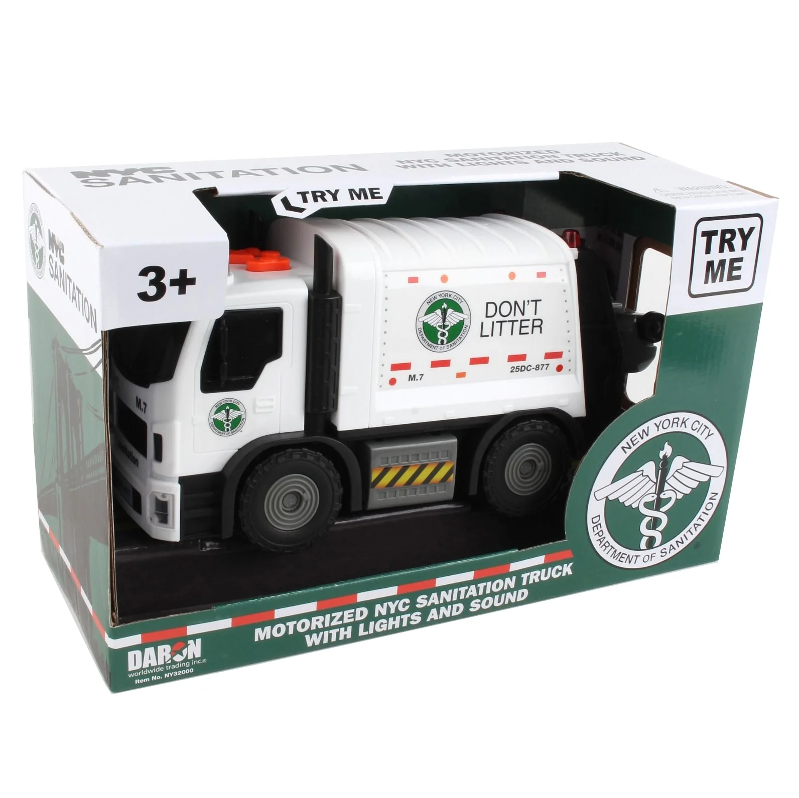 NYC Sanitation Motorized Garbage Truck with Lights & Sounds - Image 3