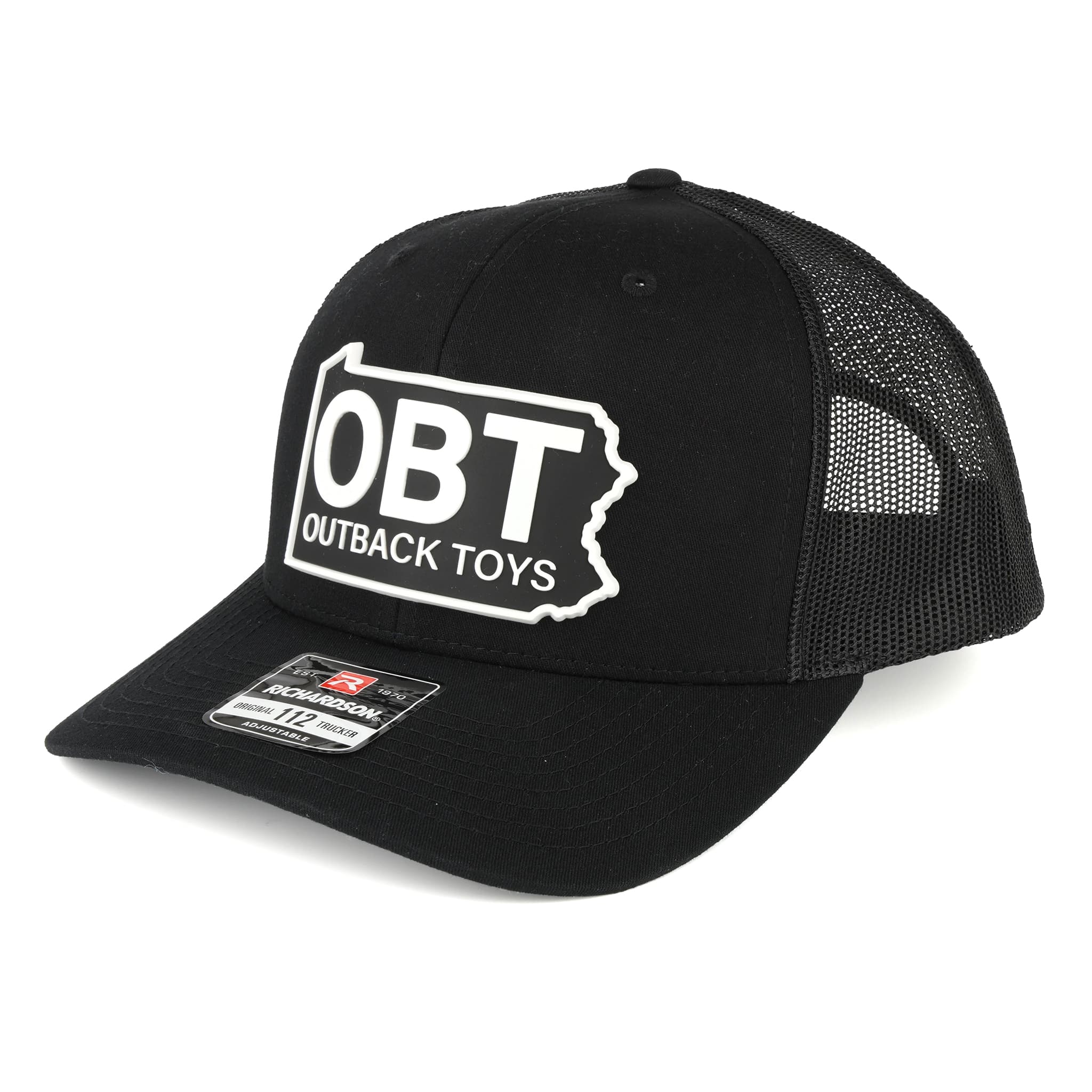 Outback Toys Black Richardson Cap with OBT PA PVC Patch