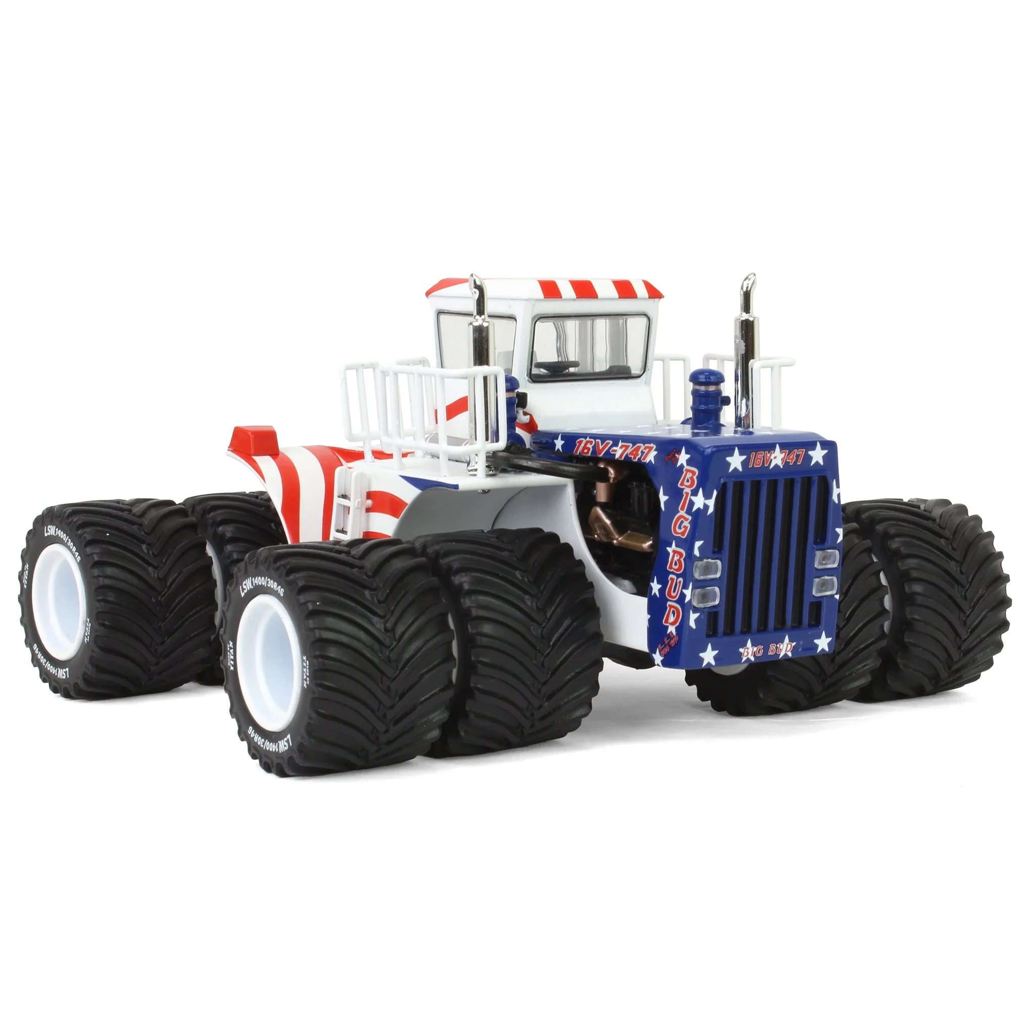 Patriotic Version ~ 1/64 Big Bud 16V-747 Silver Series Detroit 1100 HP Tractor with Titan Goodyear LSW Tires - Image 2