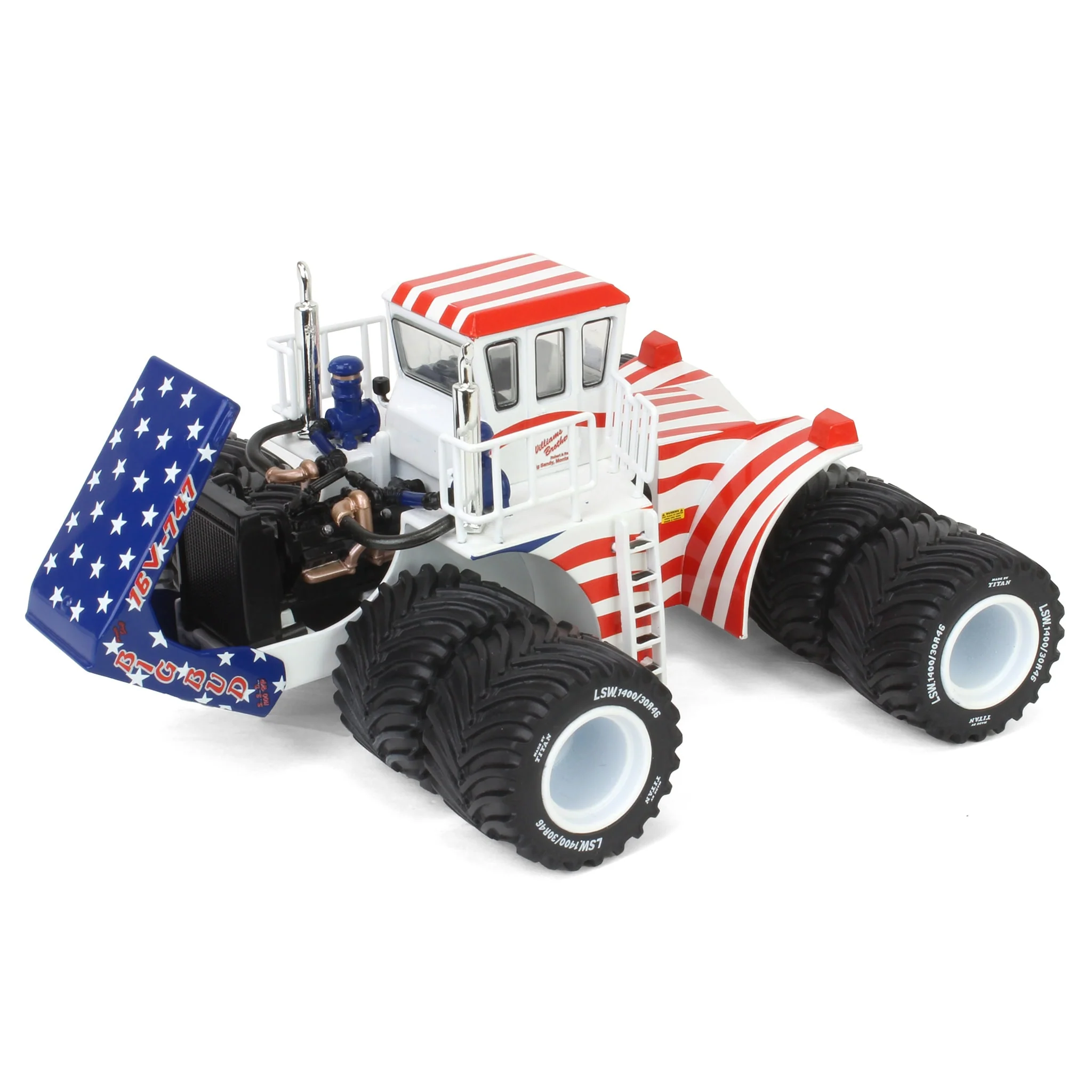 Patriotic Version ~ 1/64 Big Bud 16V-747 Silver Series Detroit 1100 HP Tractor with Titan Goodyear LSW Tires - Image 5