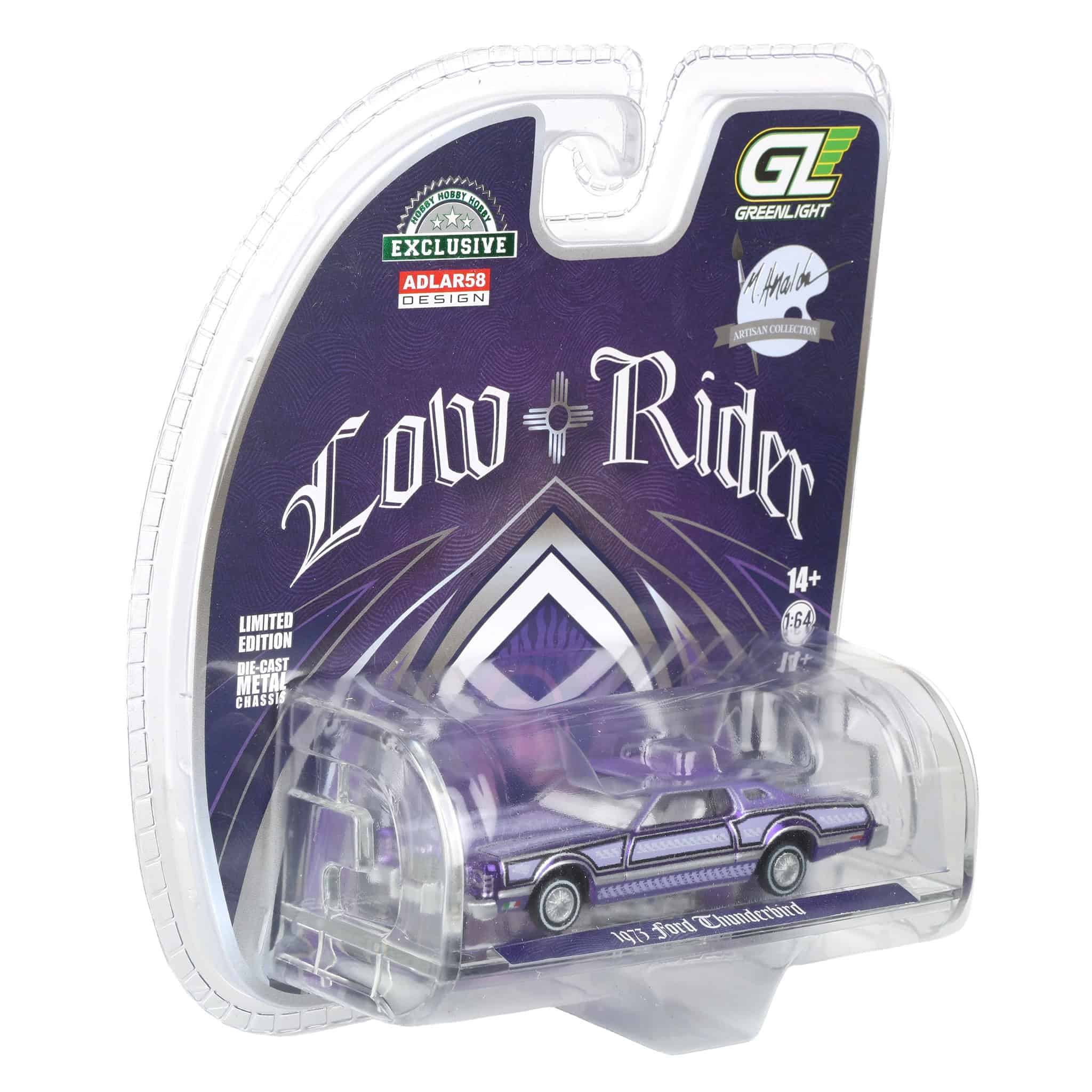 Purple Chrome Chase Unit ~ 1/64 1973 Ford Thunderbird Lowrider, Michael Heralda Special Edition, Hobby Exclusive - Image 2